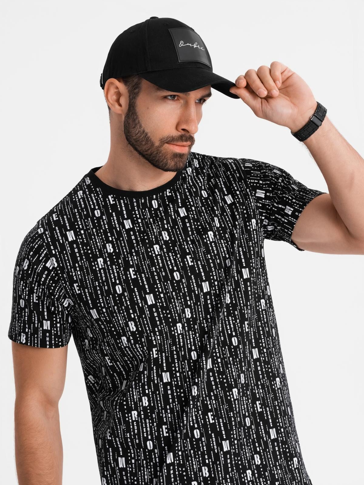 OMBRE Print-Shirt Bedrucktes Baumwoll-T-Shirt mit Rundhalsausschnitt günstig online kaufen