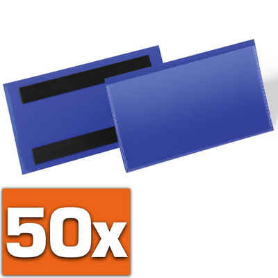 DURABLE Etikettenpapier Etikettentasche, Durable 174207 Etikettentasche (150 x 67 mm) Packung à 50 Stück, blau