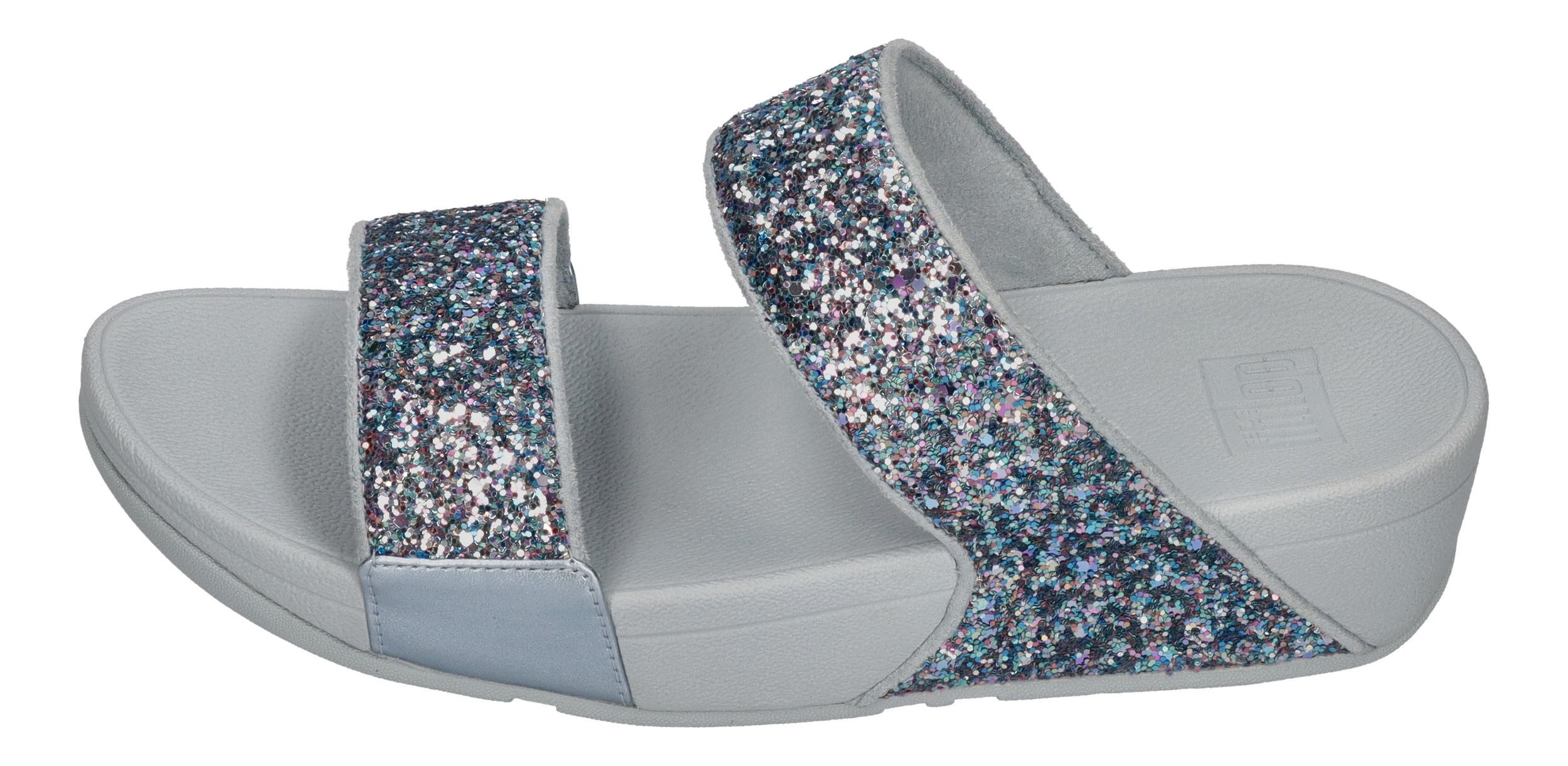 Fitflop LULU MULTI-TONAL GLITTER SLIDES Pantolette Quiet Blue günstig online kaufen