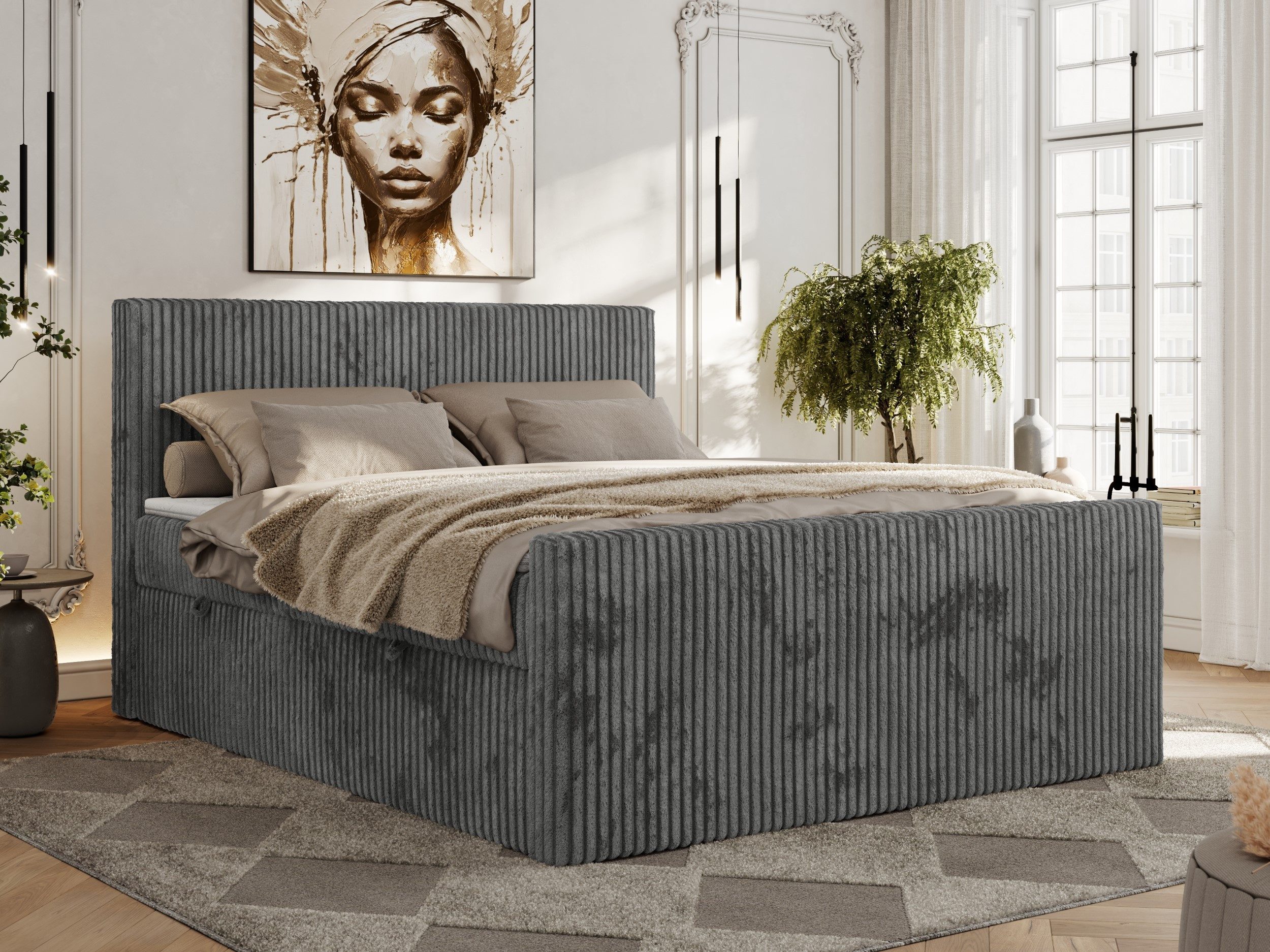 MKS MÖBEL Boxspringbett TILIANO DUO (Packung, Set, Topper T25, Cord Bett, T günstig online kaufen