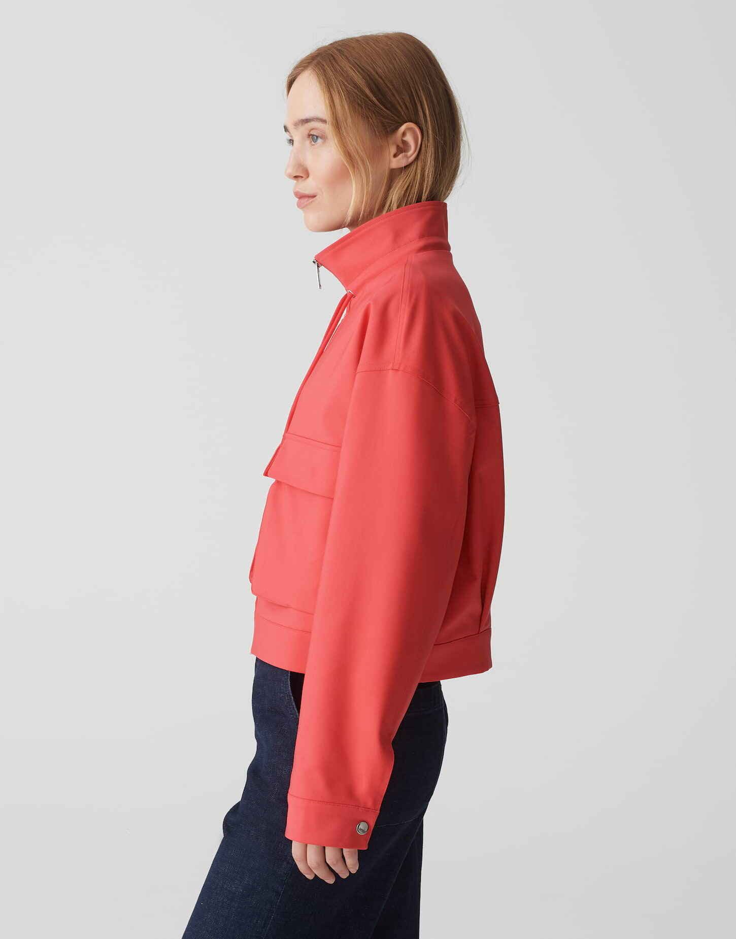 OPUS Kurzjacke Kurzjacke HALVA Boxy Fit aus Baumwoll Mix