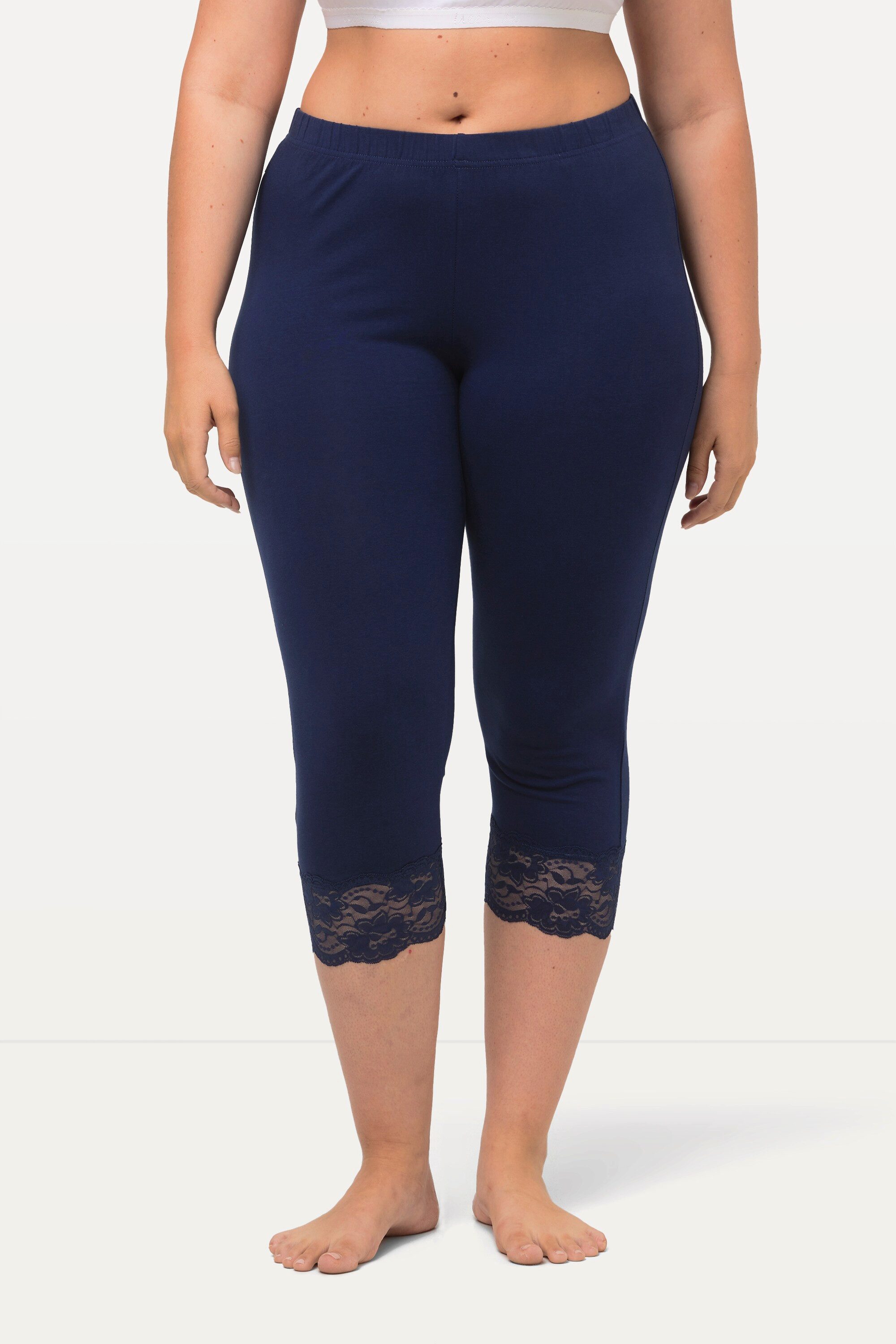 Ulla Popken Caprihose Capri elastischer Spitzensaum günstig online kaufen