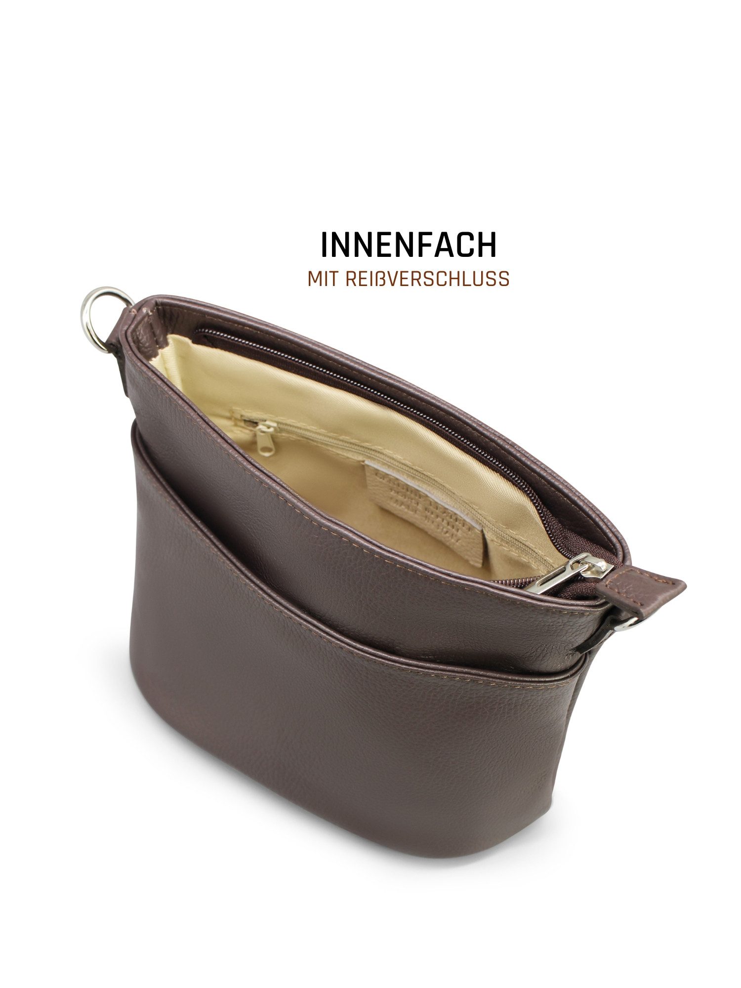 Adel Bags Schultertasche LINA Umhängetasche für Damen, Schultertasche Echtleder Gürteltasche