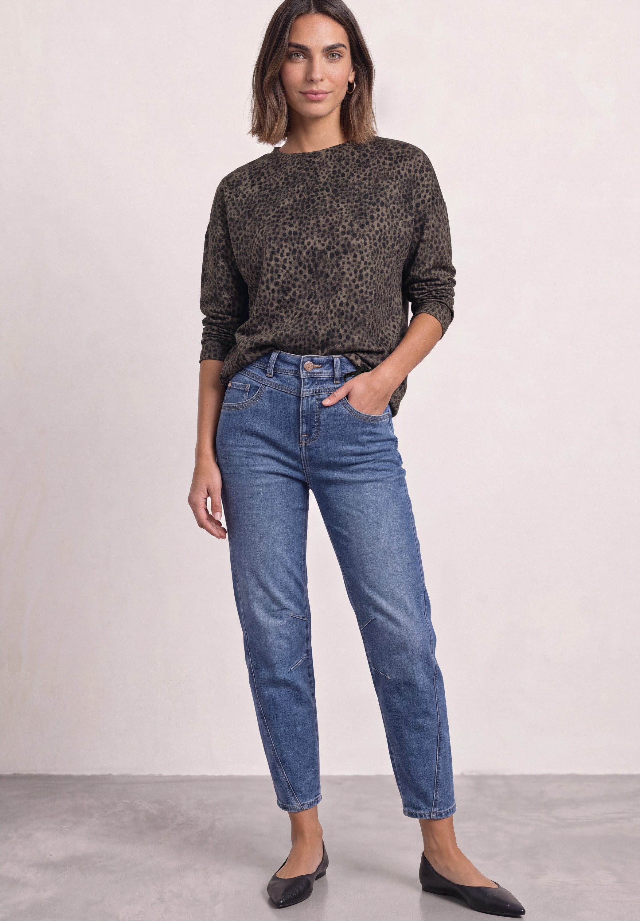 STREET ONE Langarmshirt aus softem Materialmix – Bild 3 von 5