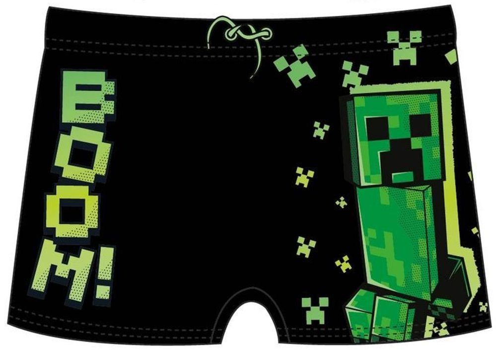 Minecraft Boxer-Badehose Minecraft Jungen Schwimm Schwarz Badehose Badeshorts Boxer