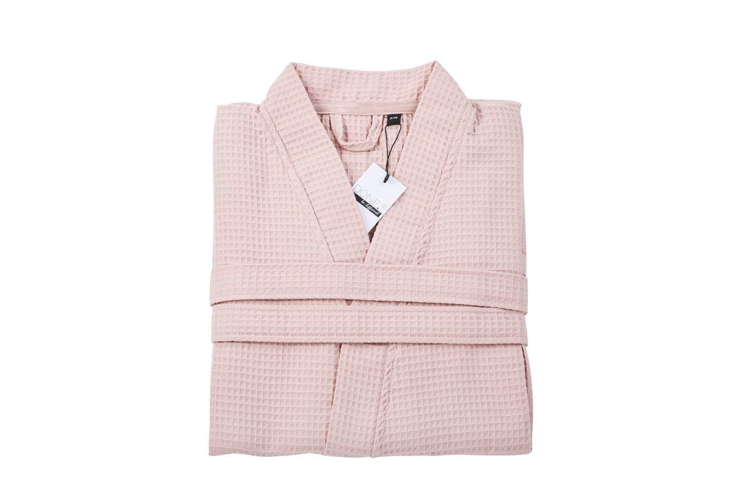 done.® Unisex-Bademantel Leichte Waffel-Piqué Bademäntel mit Schalkragen Ta günstig online kaufen