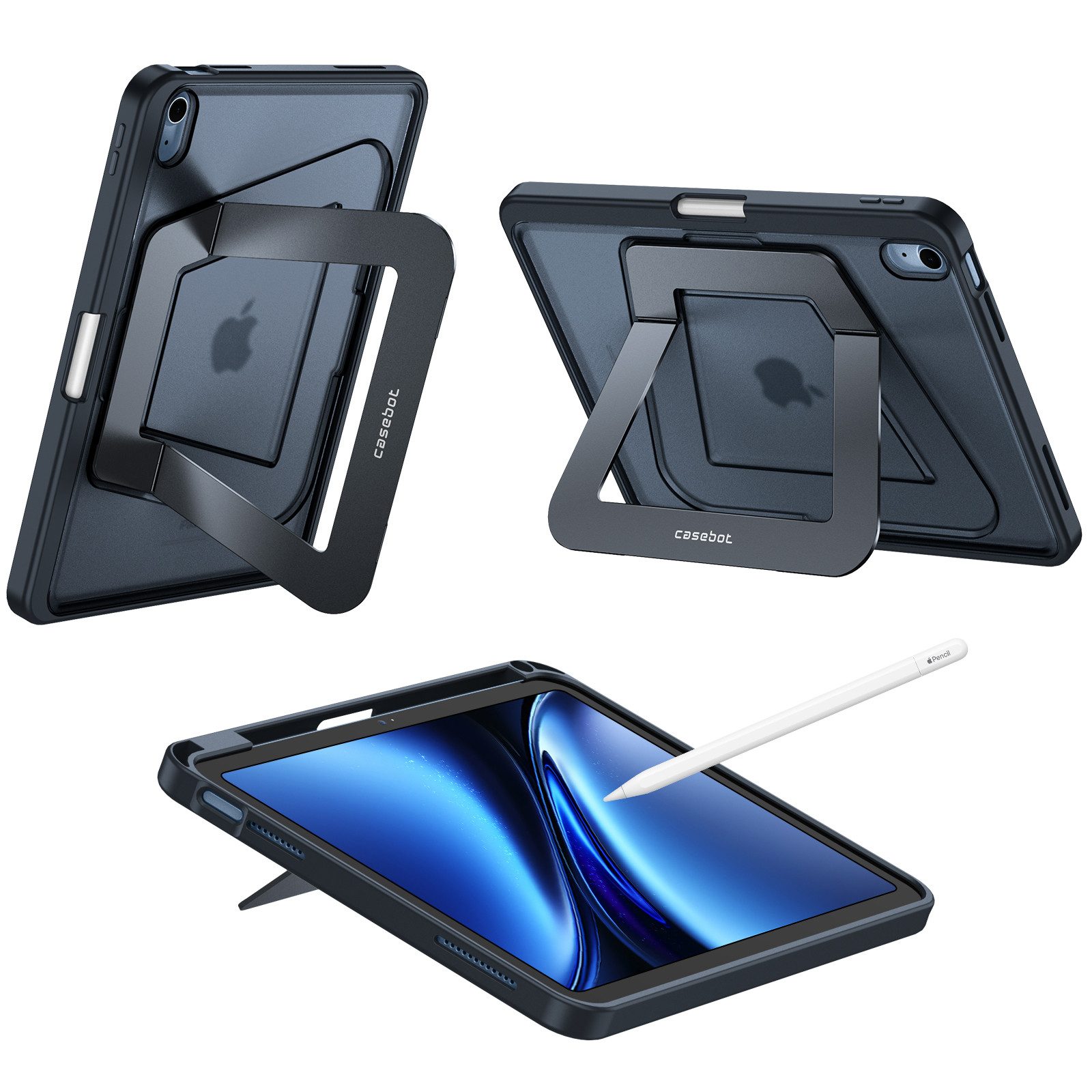 Fintie Tablet-Hülle für iPad (A16) 11. Generation 2025, iPad 10. Generation 10,9 Zoll 2022, Robuste, stoßfeste Rückschalenhülle mit Ständer und Stifthalter