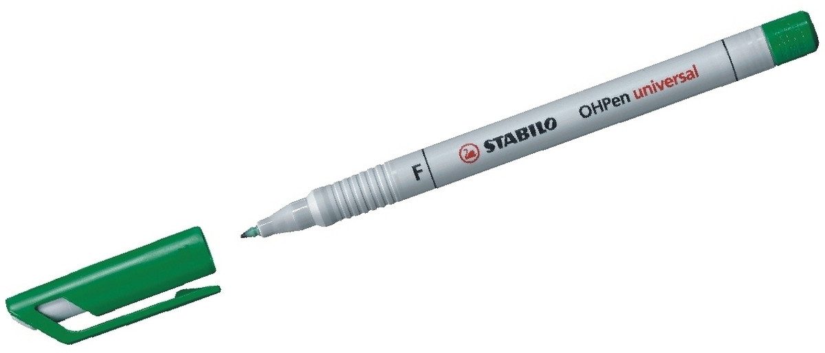 STABILO Folienstift Folienstift fein non-permanent grün Packung mit 10 Stück