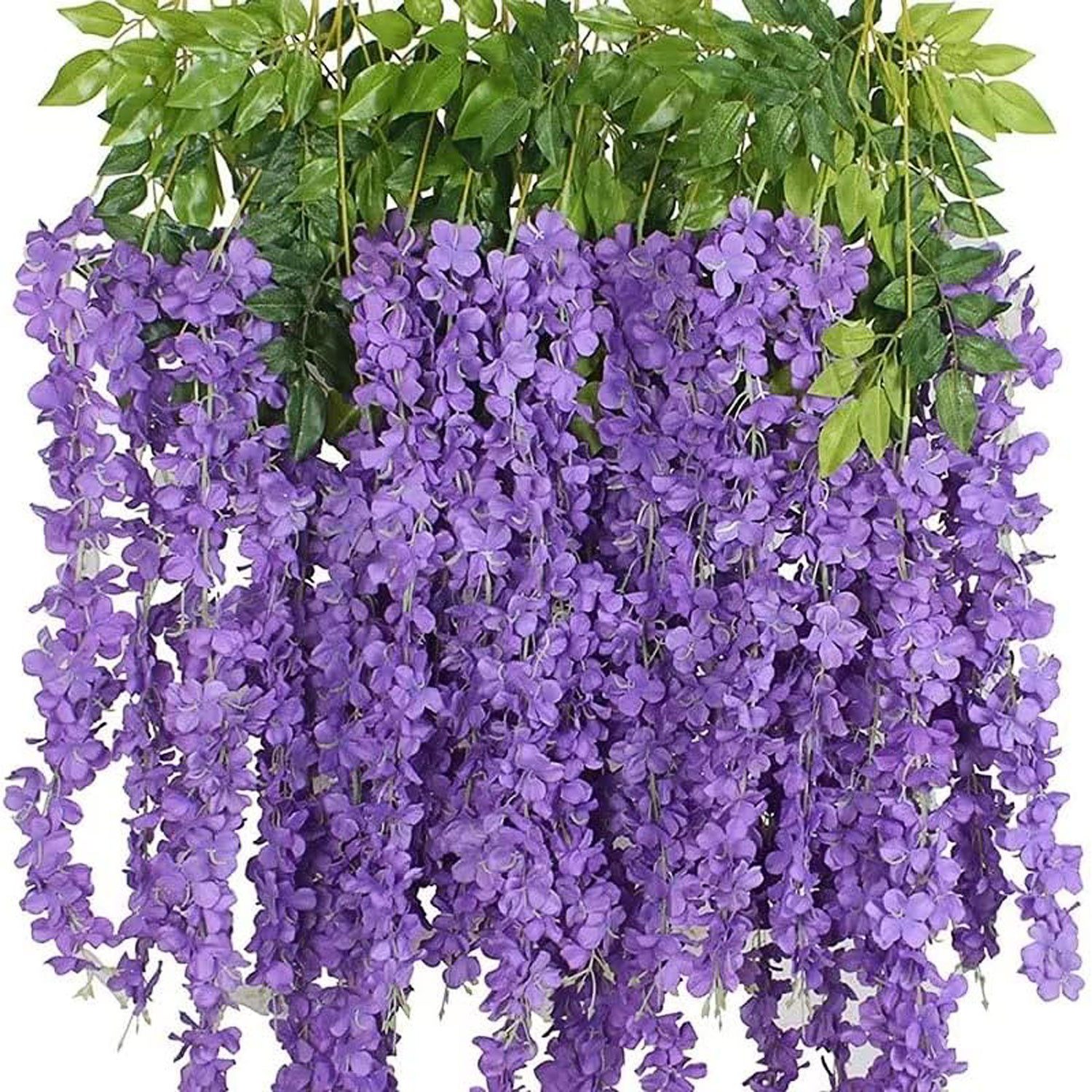 Kunstblume 12 Stück Wisteria Künstliche Glyzinien Blumen Hängende Glyzinien günstig online kaufen