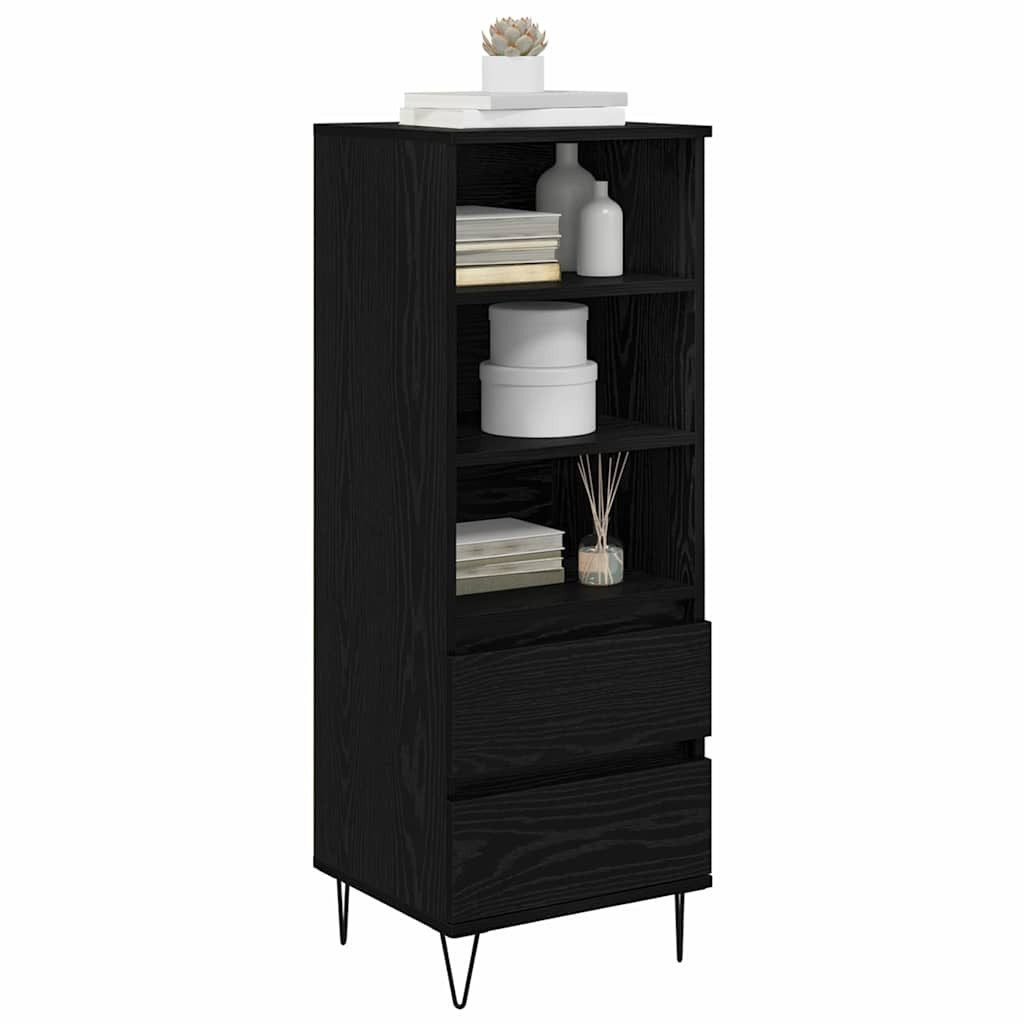 vidaXL Highboard Highboard Schwarz Eichen-Optik 40 x 36 x 110 cm Holzwerkstoff (1 St)
