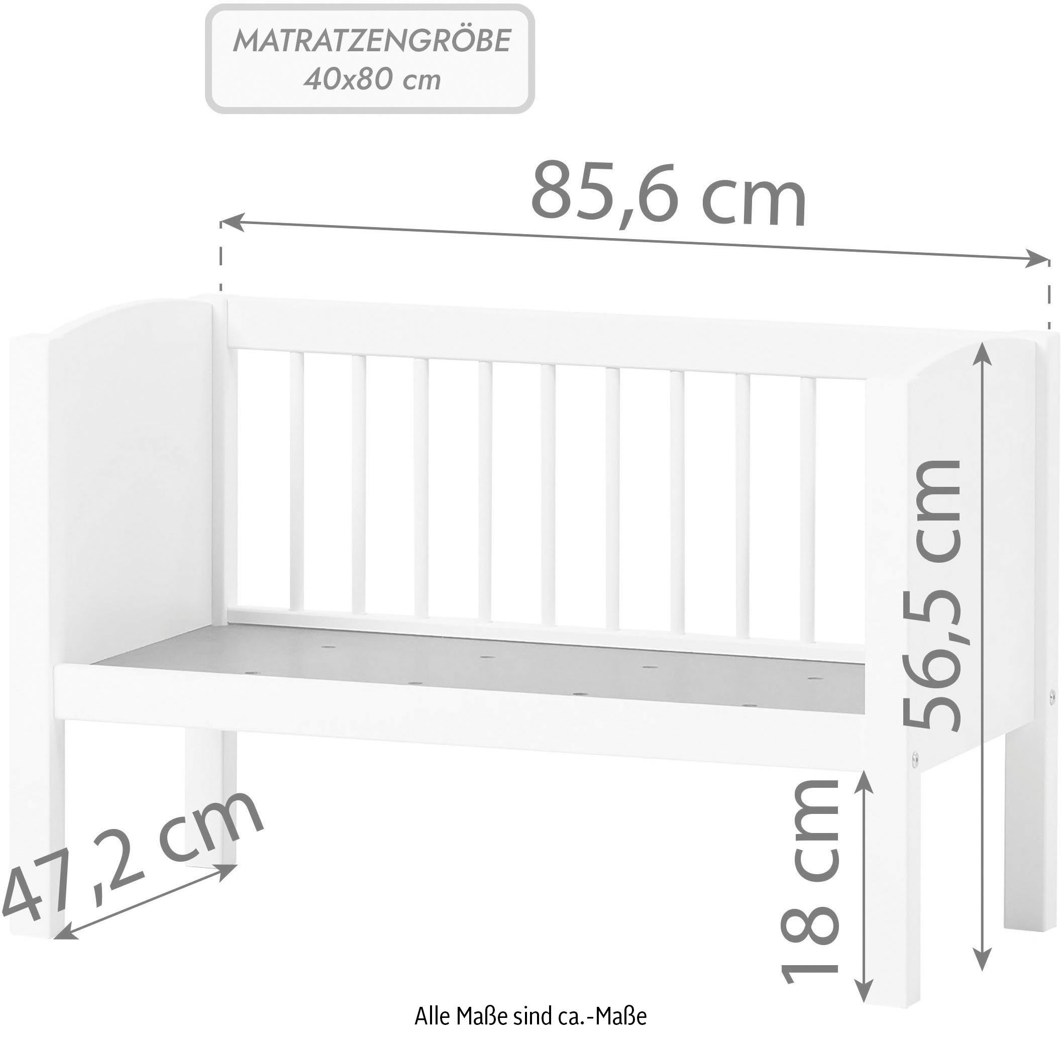 Zubehör weiß/sand umbaubar mit mit Matratze Nest Sitzbank, & Hoppekids mit Komfortschaummatratze wahlweise zu Stubenbett,