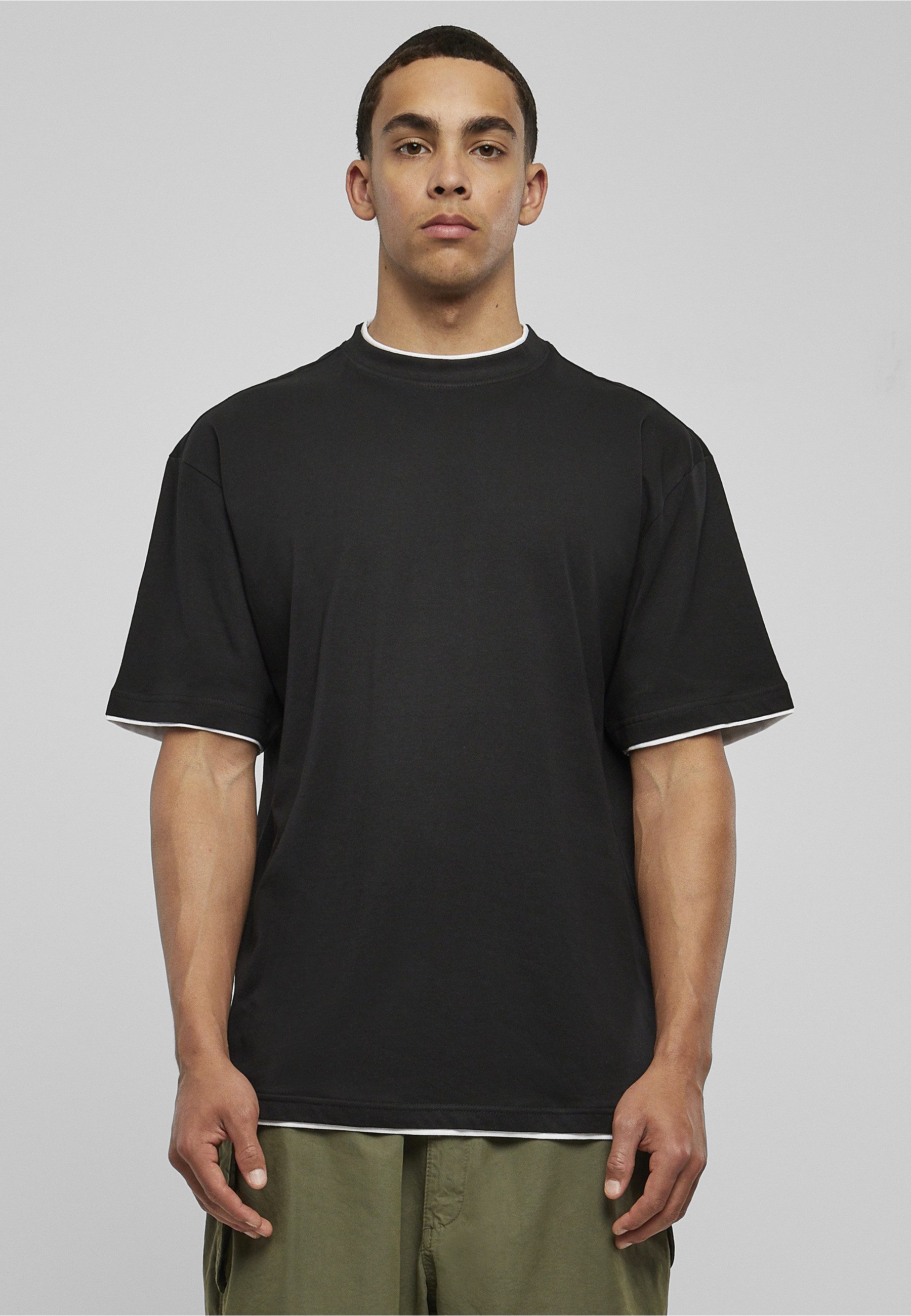 URBAN CLASSICS Kurzarmshirt Urban Classics Herren Contrast Tall Tee (1-tlg)
