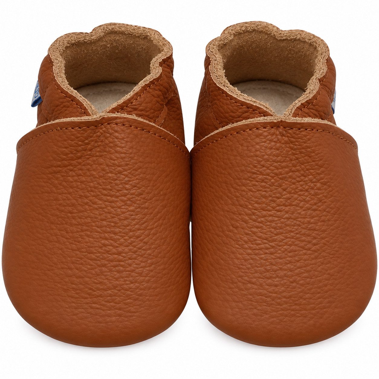Yalion Weiche Leder Lauflernschuhe Hausschuhe Lederpuschen Braun 100% Leder Krabbelschuh