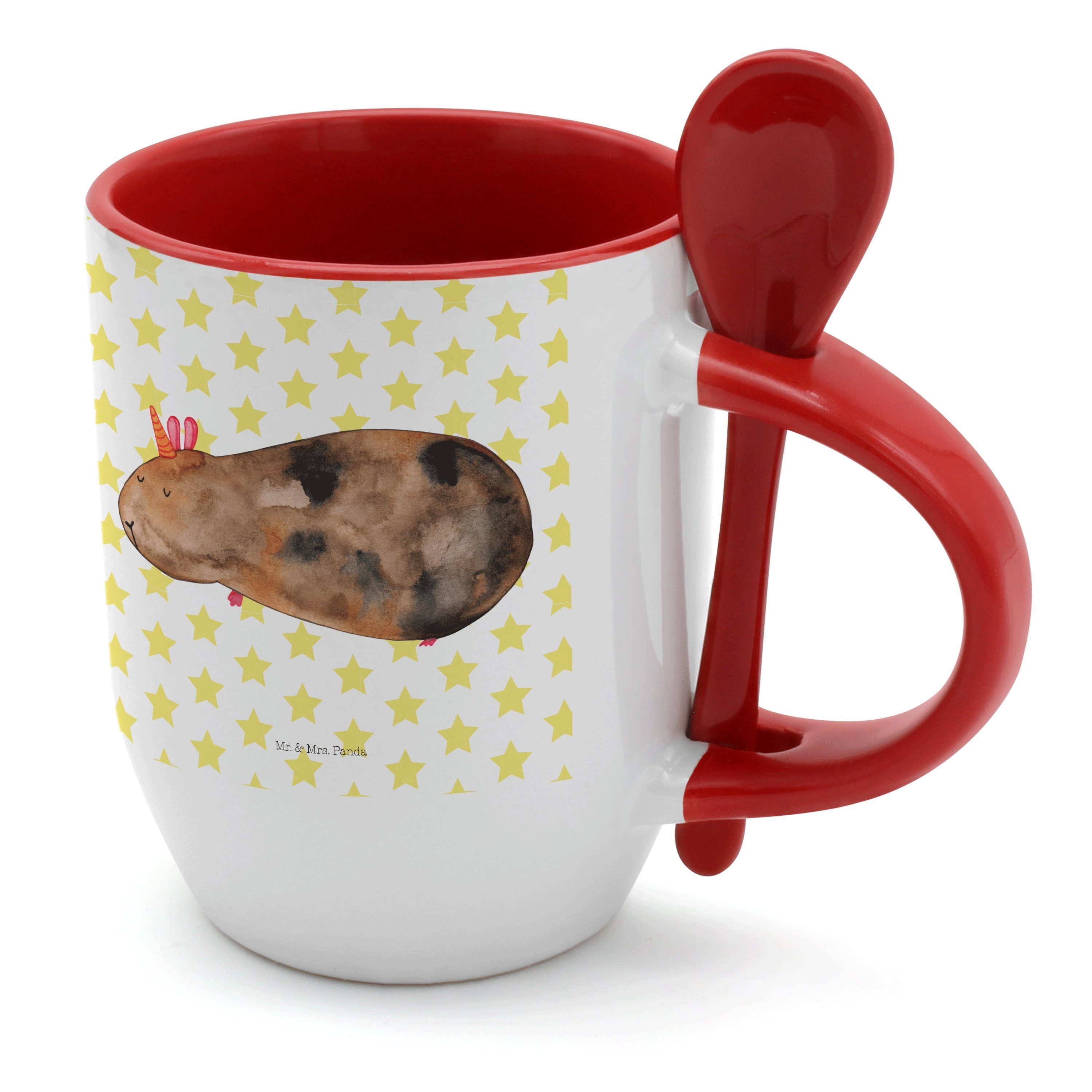 Mr. & Mrs. Panda Tasse Meerhörnchen - Weiß - Geschenk, Kaffeebecher, Tasse mit Spruch, Unico, Keramik