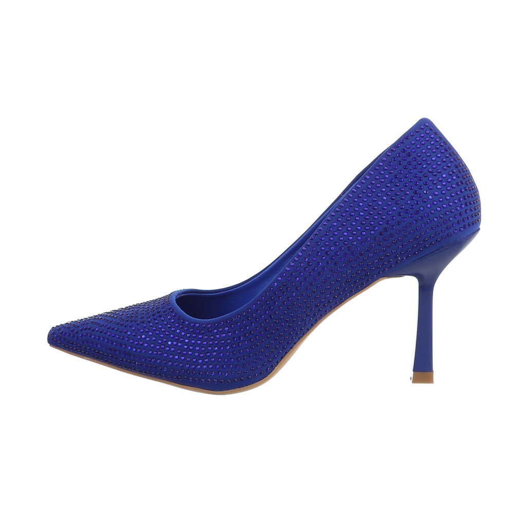 Pumps Abendschuhe Heel Damen Pfennig-/Stilettoabsatz in High-Heel-Pumps High Blau Elegant Ital-Design