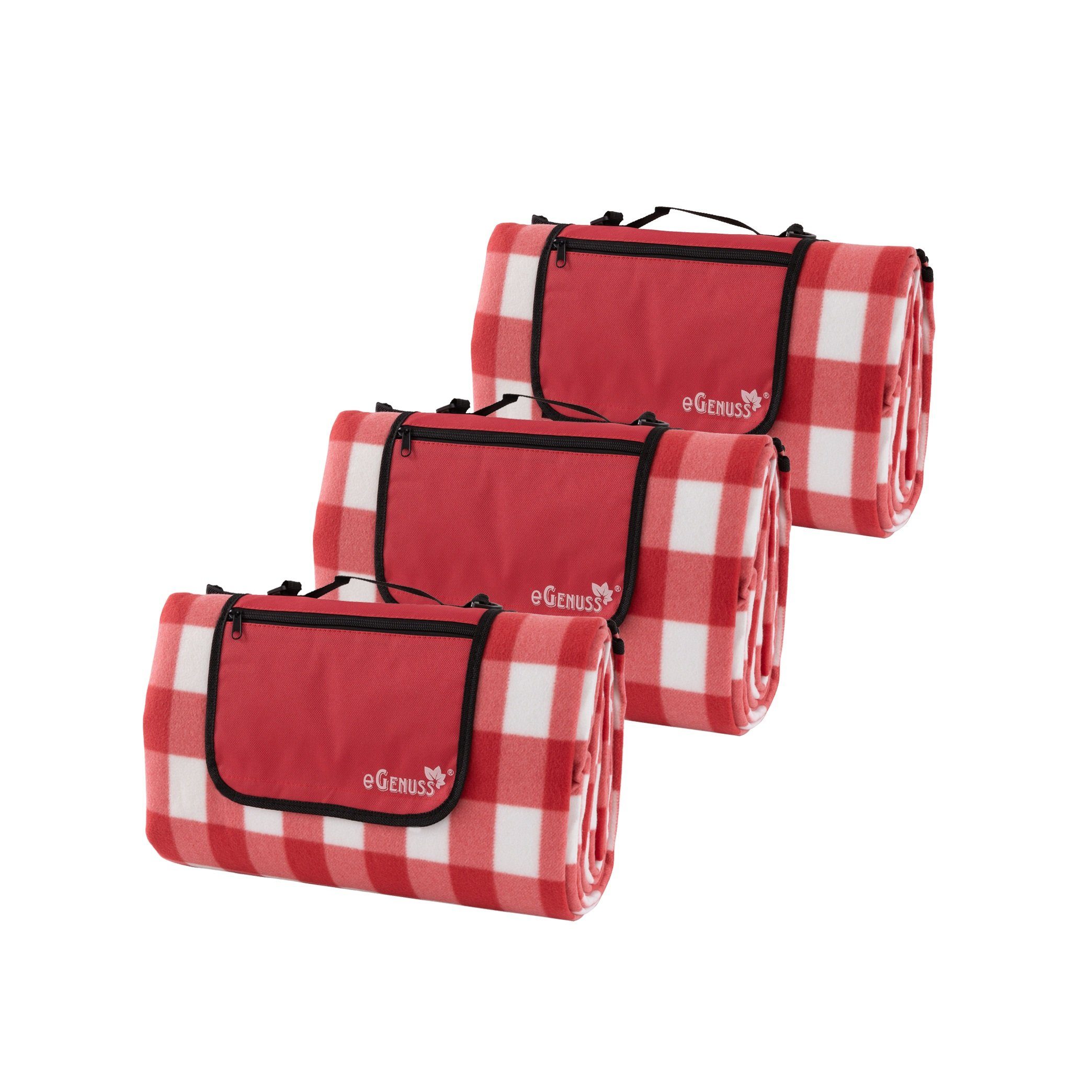 Picknickdecke Picknickdecke 200x200 cm wasserdicht isolierend abwaschbar, Rot, eGenuss