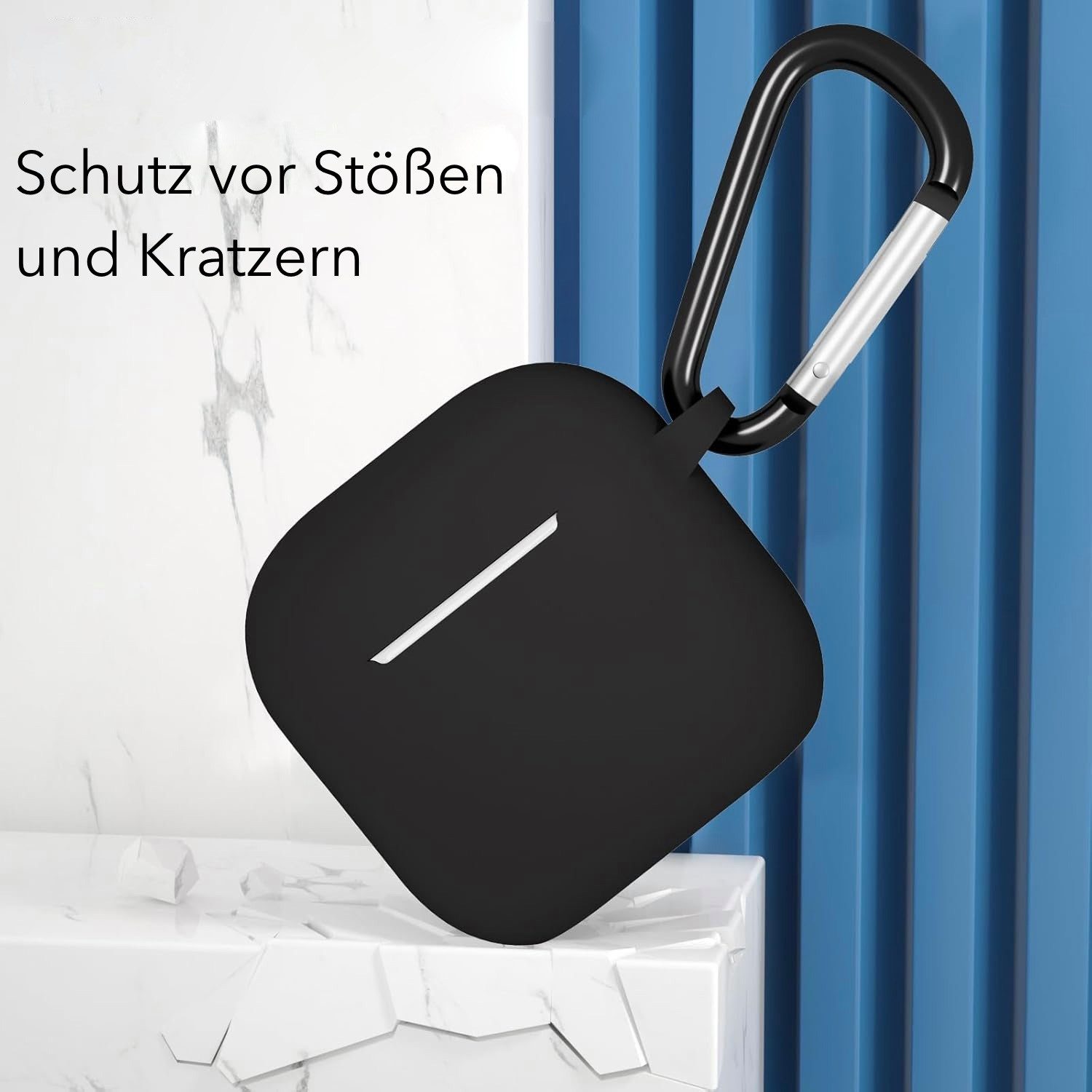 AVANA Kopfhörer-Schutzhülle Hülle für Apple AirPods 4 Schutzhülle 360° Cover Silikon Case, Slim Fit, Ladecase Tasche, Schwarz