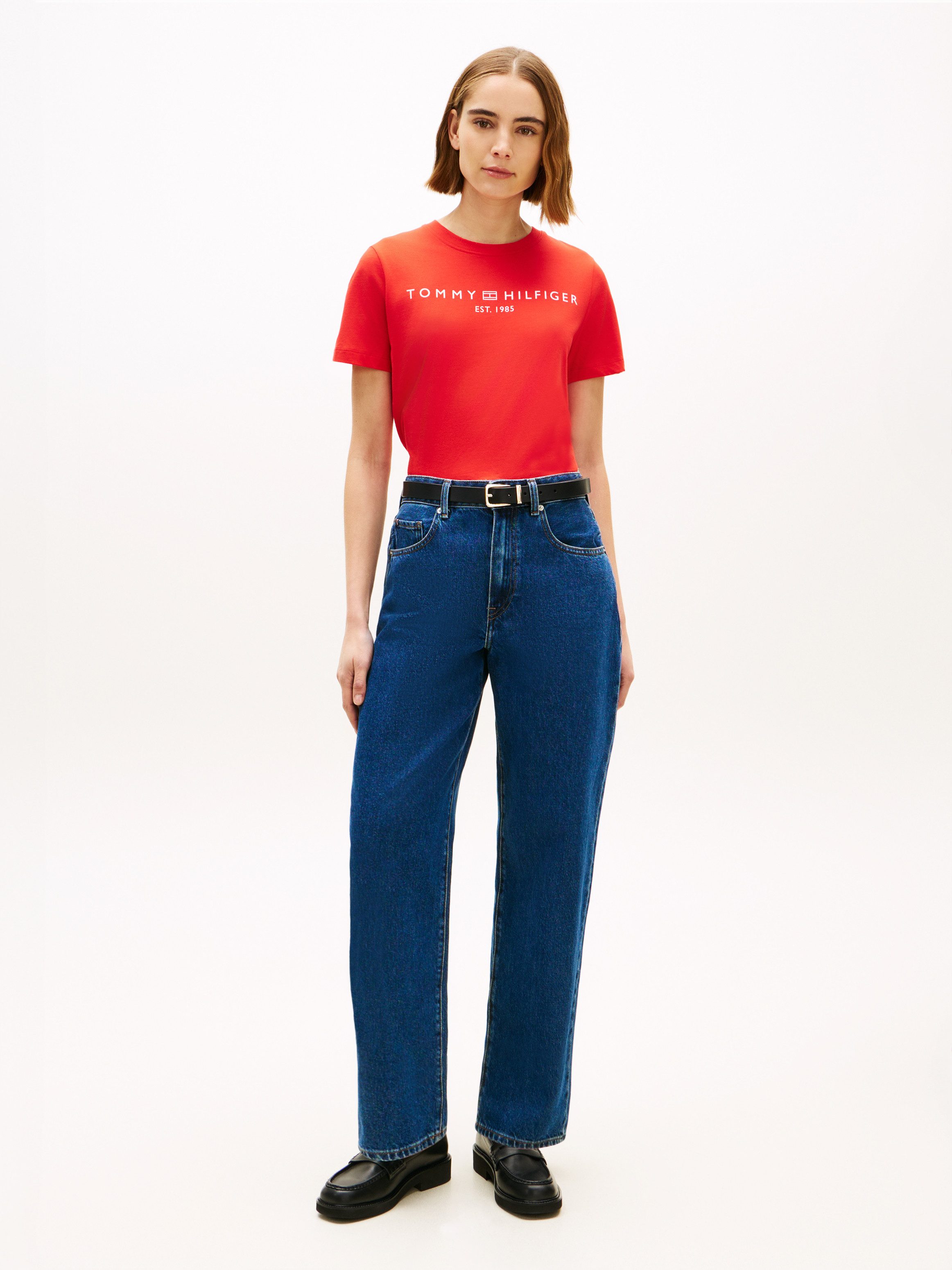 Tommy Hilfiger Kurzarmshirt REG CORP LOGO C-NK SS Baumwolle