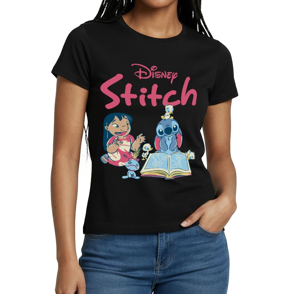 T-Shirt Lilo & Stitch Mit Buch Frauen T-Shirt