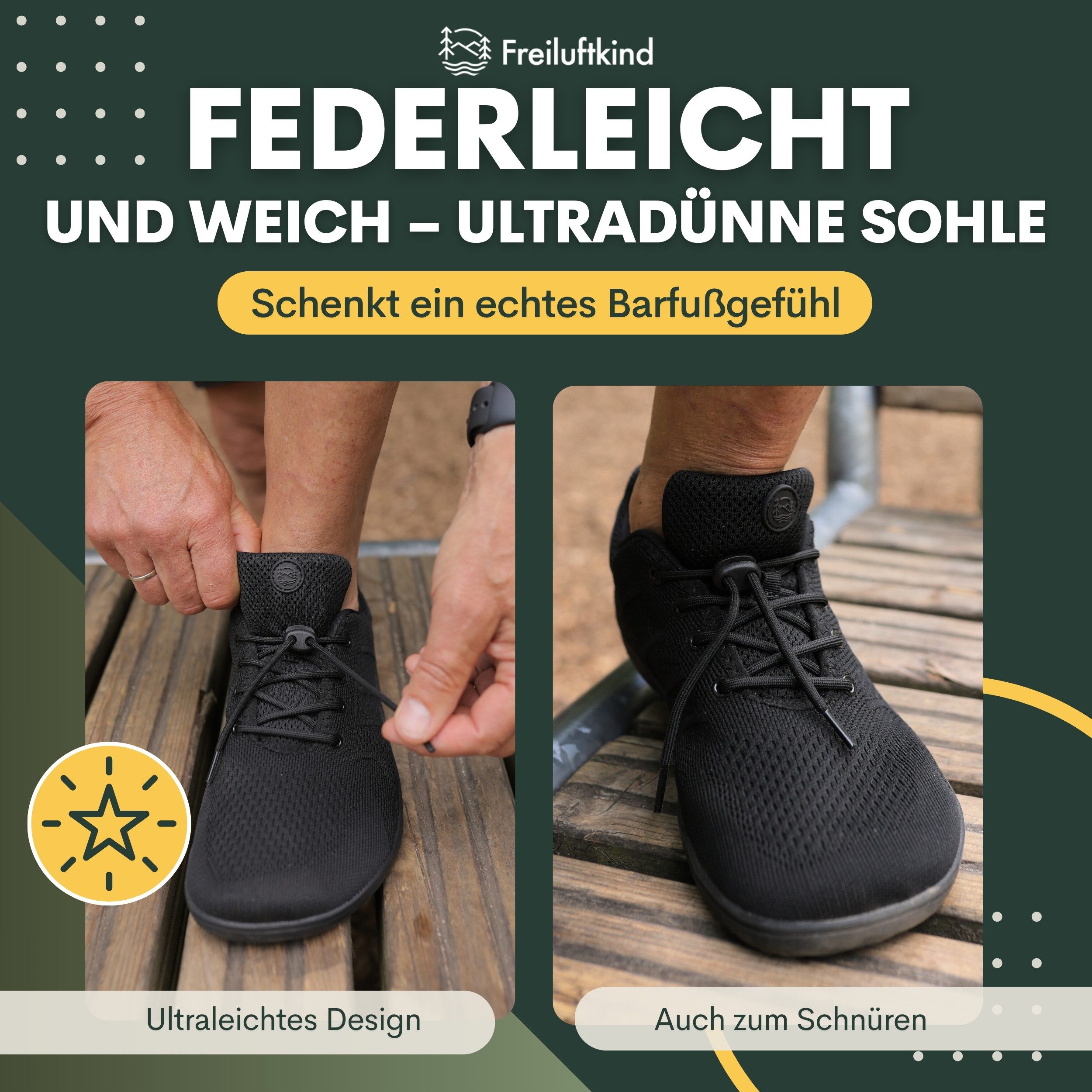 Freiluftkind Camino – Sportliche Sneaker Barfußschuhe – Unisex Barfußschuh Barfußschuh Atmungsaktiv
