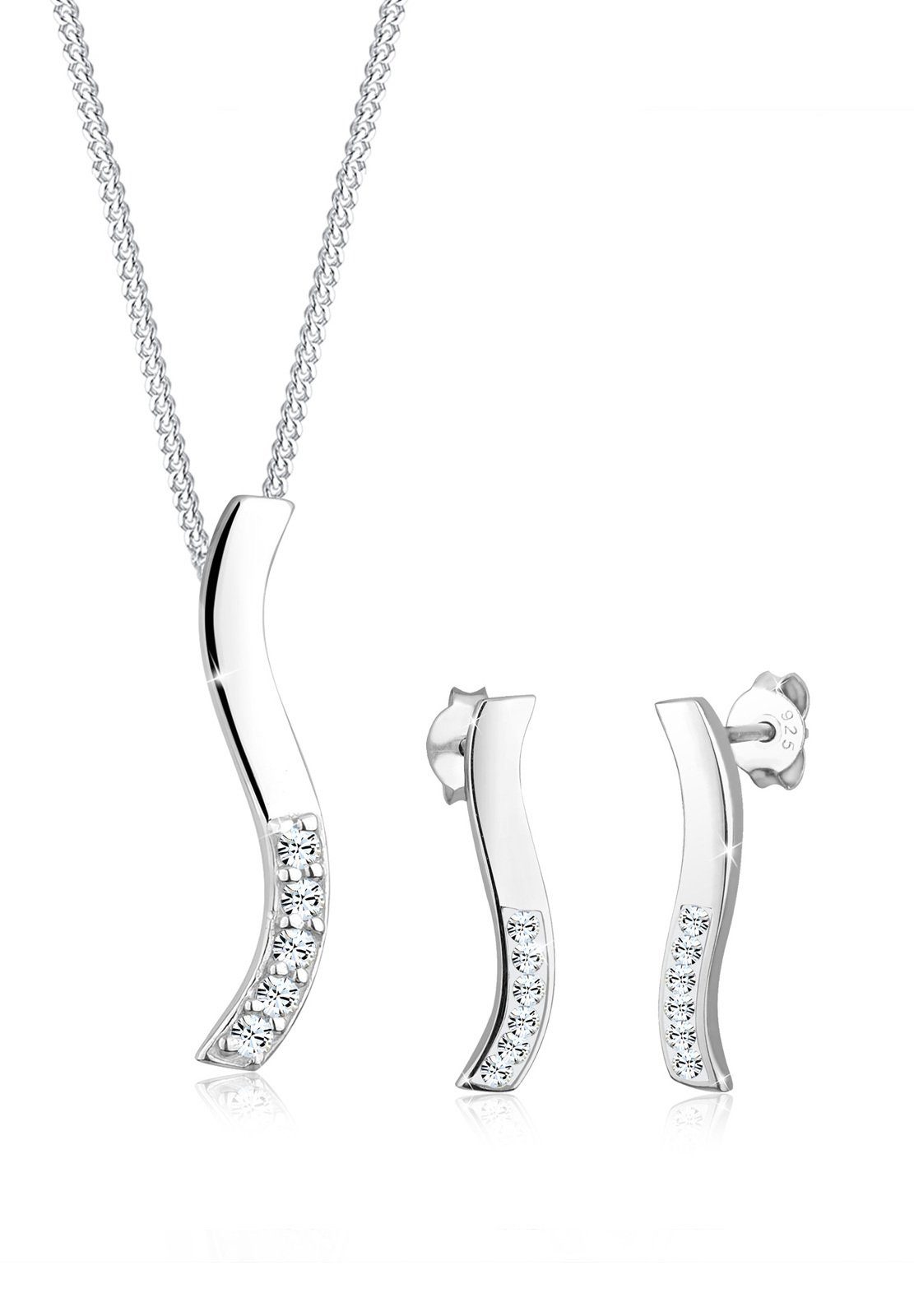 Elli Schmuckset Welle 925 Silber, mit Kristallen von Swarovski®, Wellen günstig online kaufen