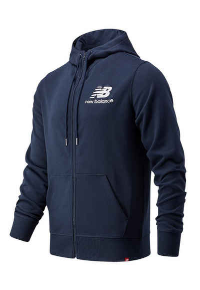 New Balance Sweatshirt »New Balance Herren Zipper ESSENTIALS STACKED FULL ZIP HOOD MJ03558 ECL Dunkelblau«