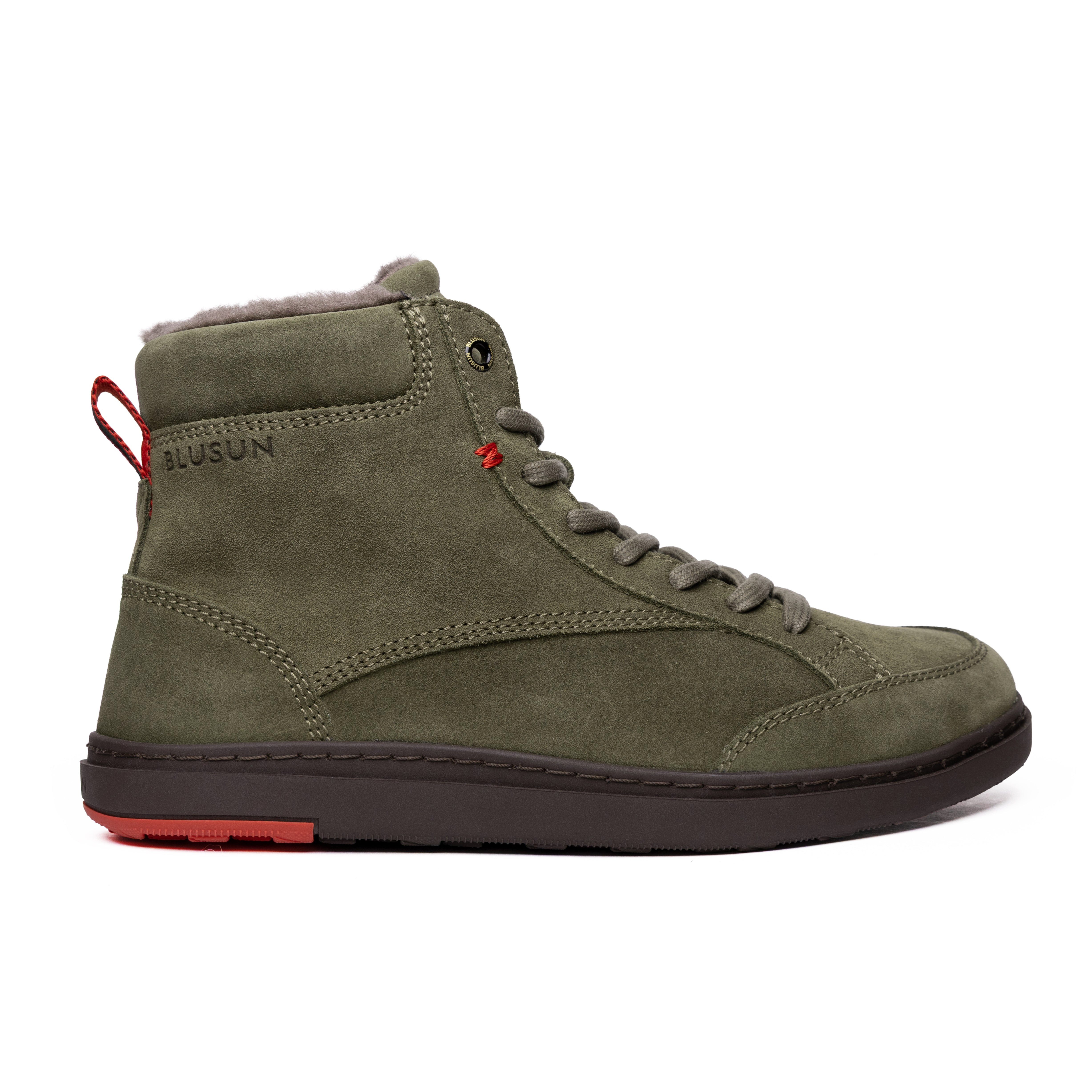 BLUSUN BLSN-035M olive Barfußschuh (1 Paar, flexible Barfußsohle) Leder
