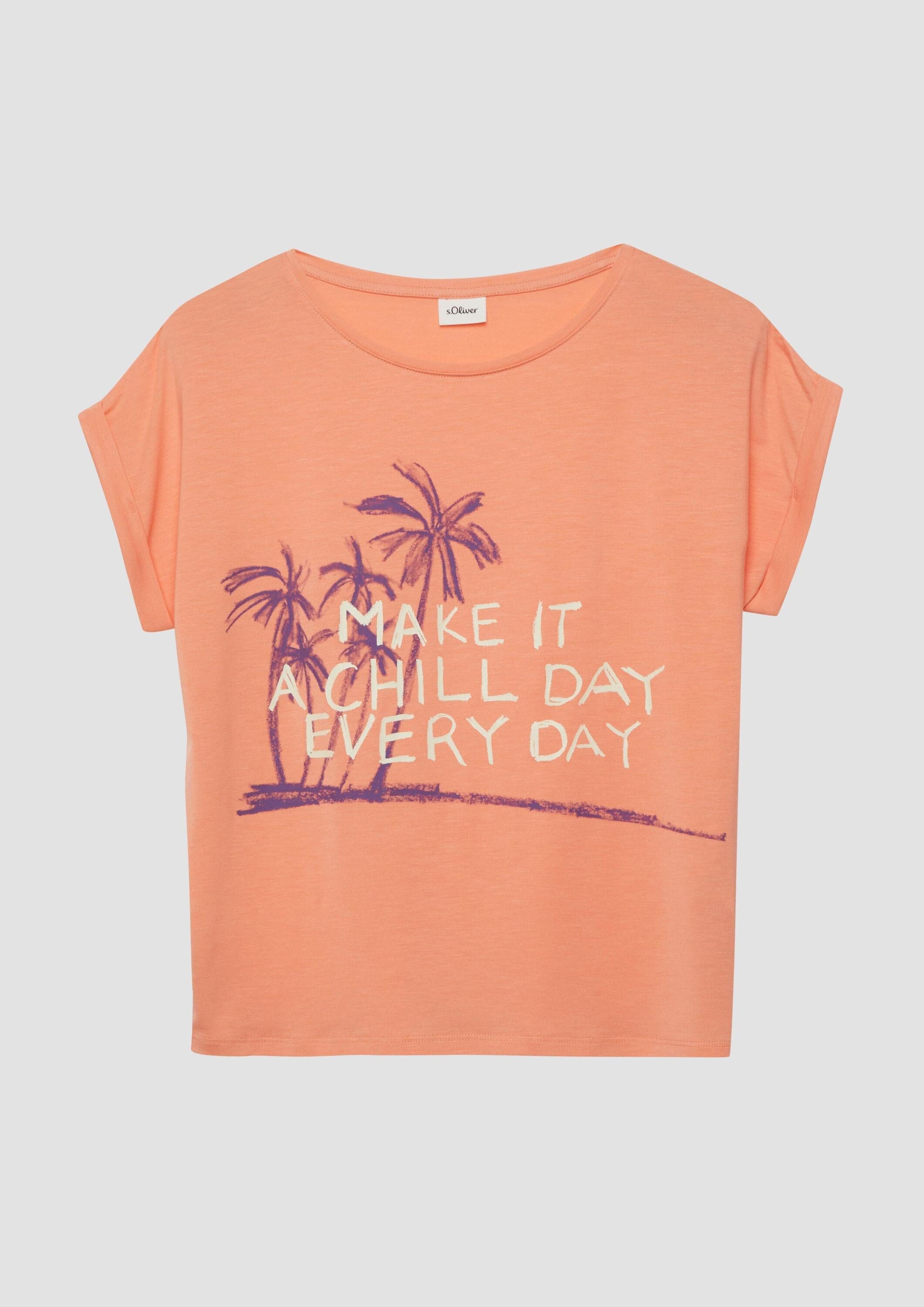 s.Oliver Kurzarmshirt T-Shirt Weiches T-Shirt mit Frontprint