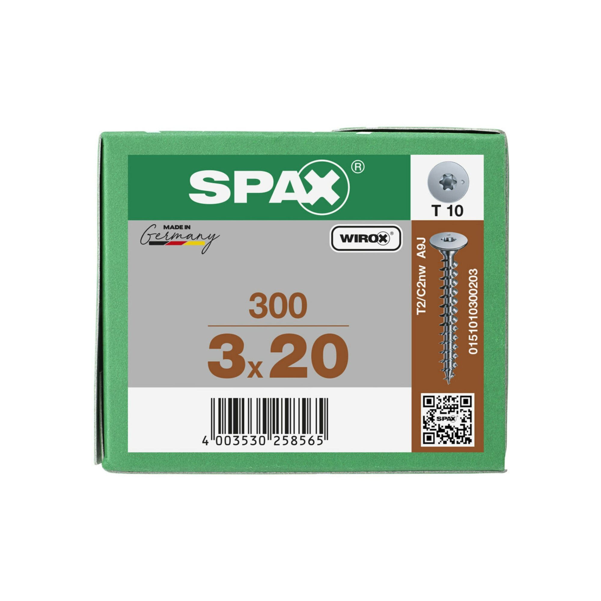 SPAX Schraube Spax Rückwandschrauben 3 x 20 ohne Linse T-STAR PLUS T10 VG 300 Stk