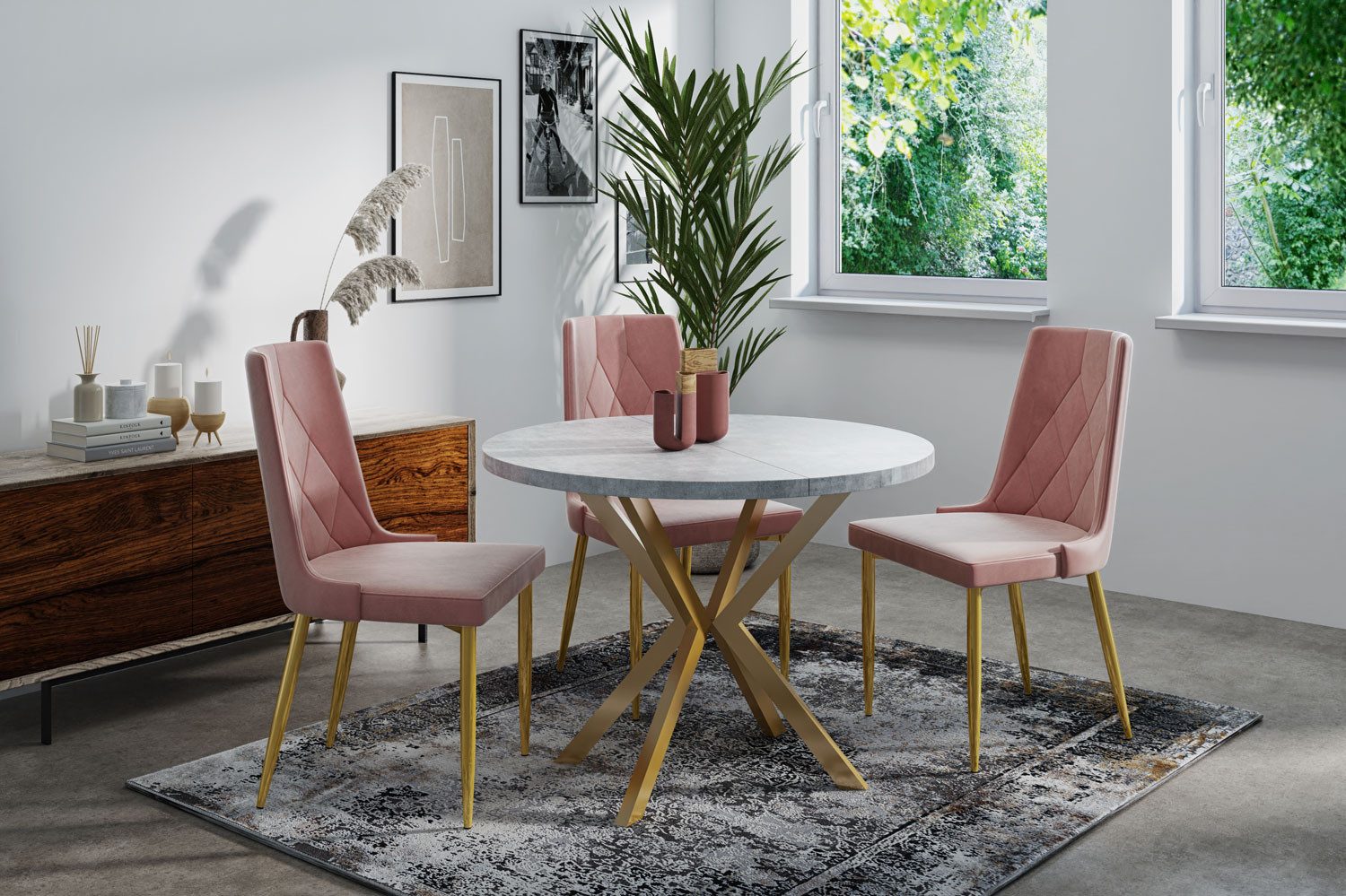 WFL GROUP Esstisch Flora (Ausziehbarer runder günstig online kaufen
