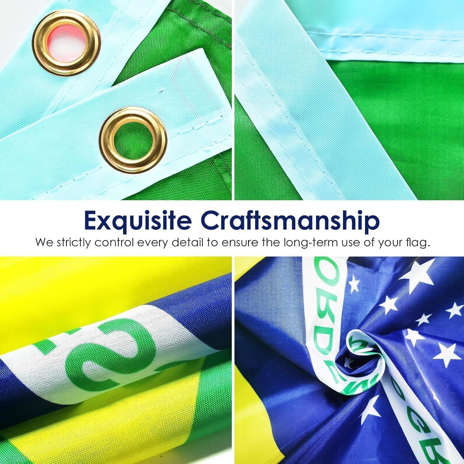 LuxusKollektion Flagge Flagge Brasilien 90x150cm Messingösen Fußball 1 Stück Brasilien Flagge
