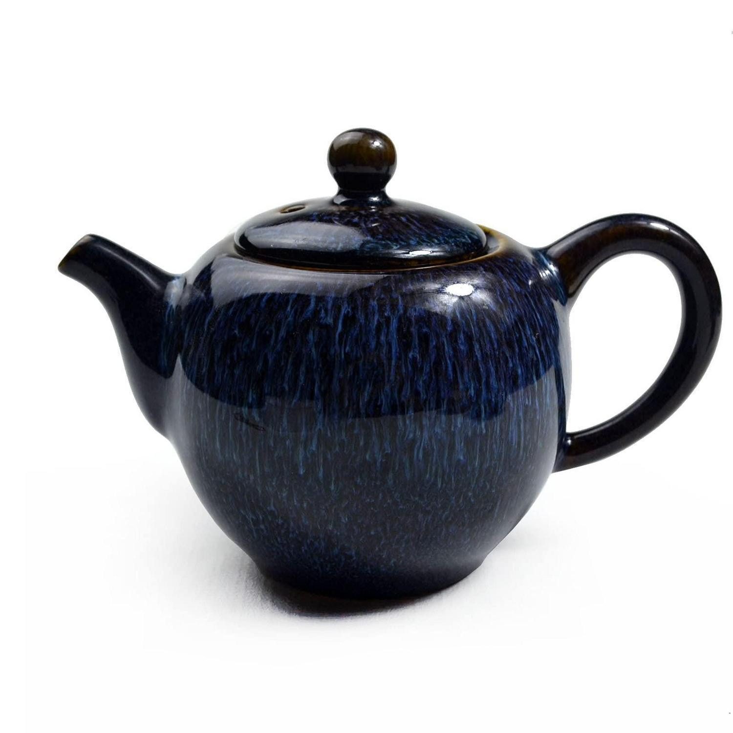 LuxusKollektion Teekanne Teekanne Porzellan 280ml Blau