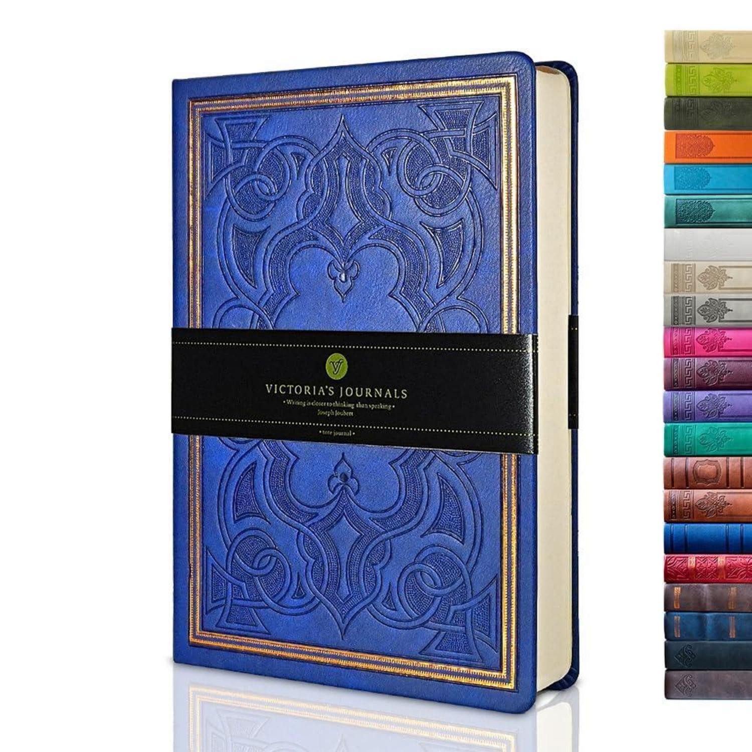 LuxusKollektion Tagebuch Tagebuch Hardcover A5 Navy Blue in Lederoptik