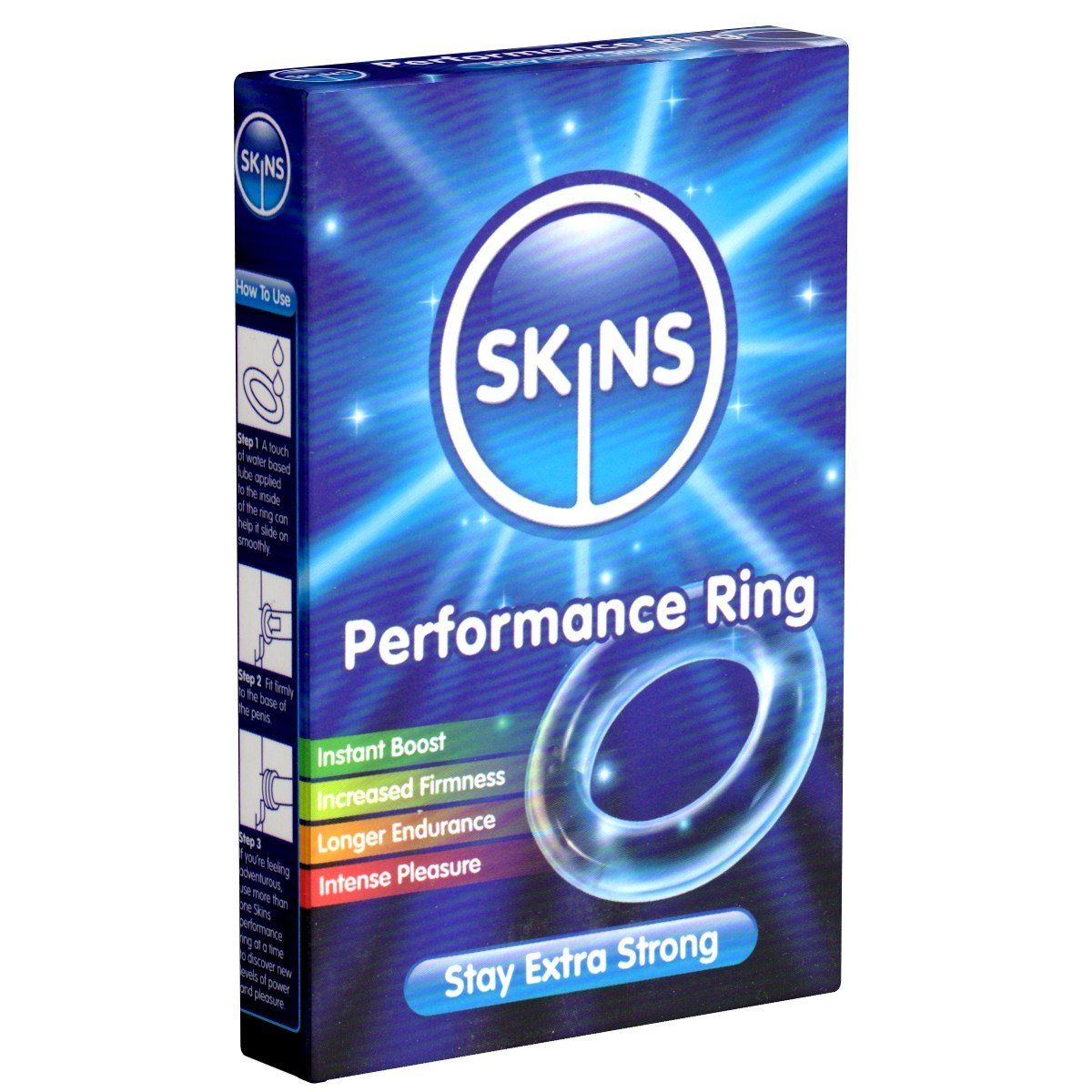 SKINS Condoms Penisring Performance Ring (Stay Extra Strong), 1-tlg., transparenter, dehnbarer Penisring