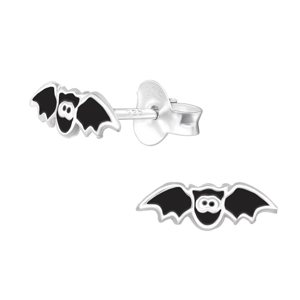 Paar (1 schwarze Ohrschmuck BUNGSA 925 2-tlg), Ohrstecker Ohrstecker-Set Ohrringe Silber Stück), (2 Kinder Fledermaus