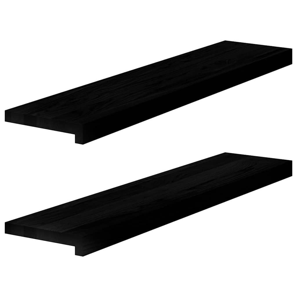 vidaXL Fensterbank Fensterbänke 2 Stk Dunkelbraun 90x20x2 cm Massivholz Eiche