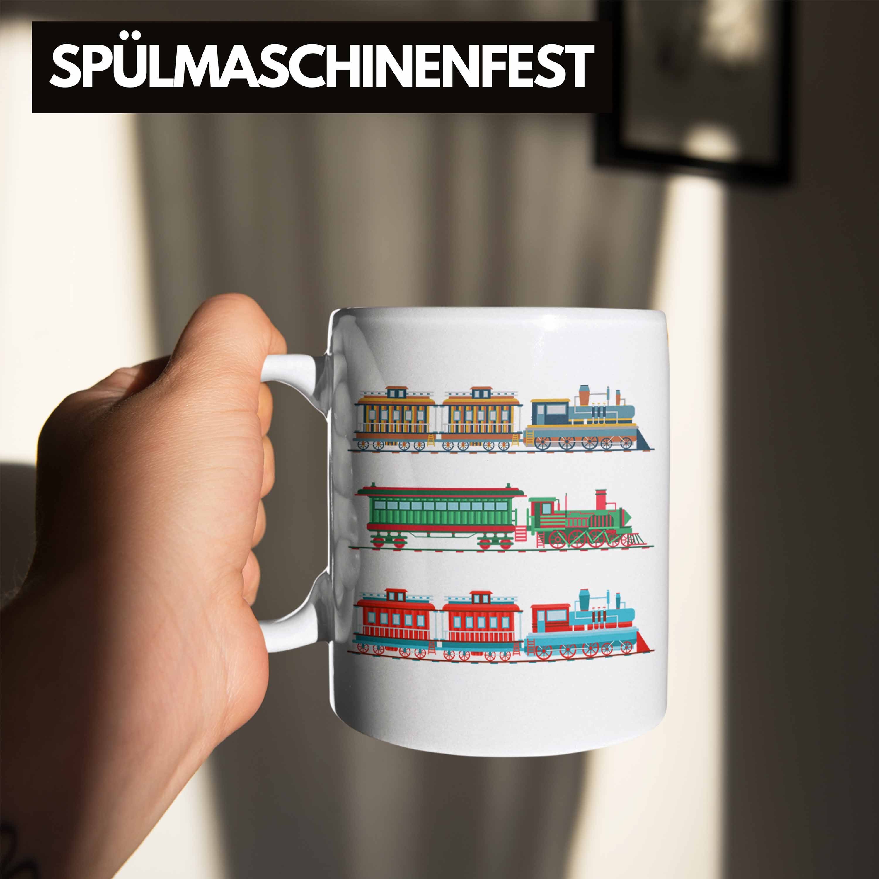 Lokomotive Weiss Eisenbahn Tasse Lokführer Spruch - Züge Geschenkidee Geschenk Trendation Tasse Modelleisenbahn Eisenbahner Trendation