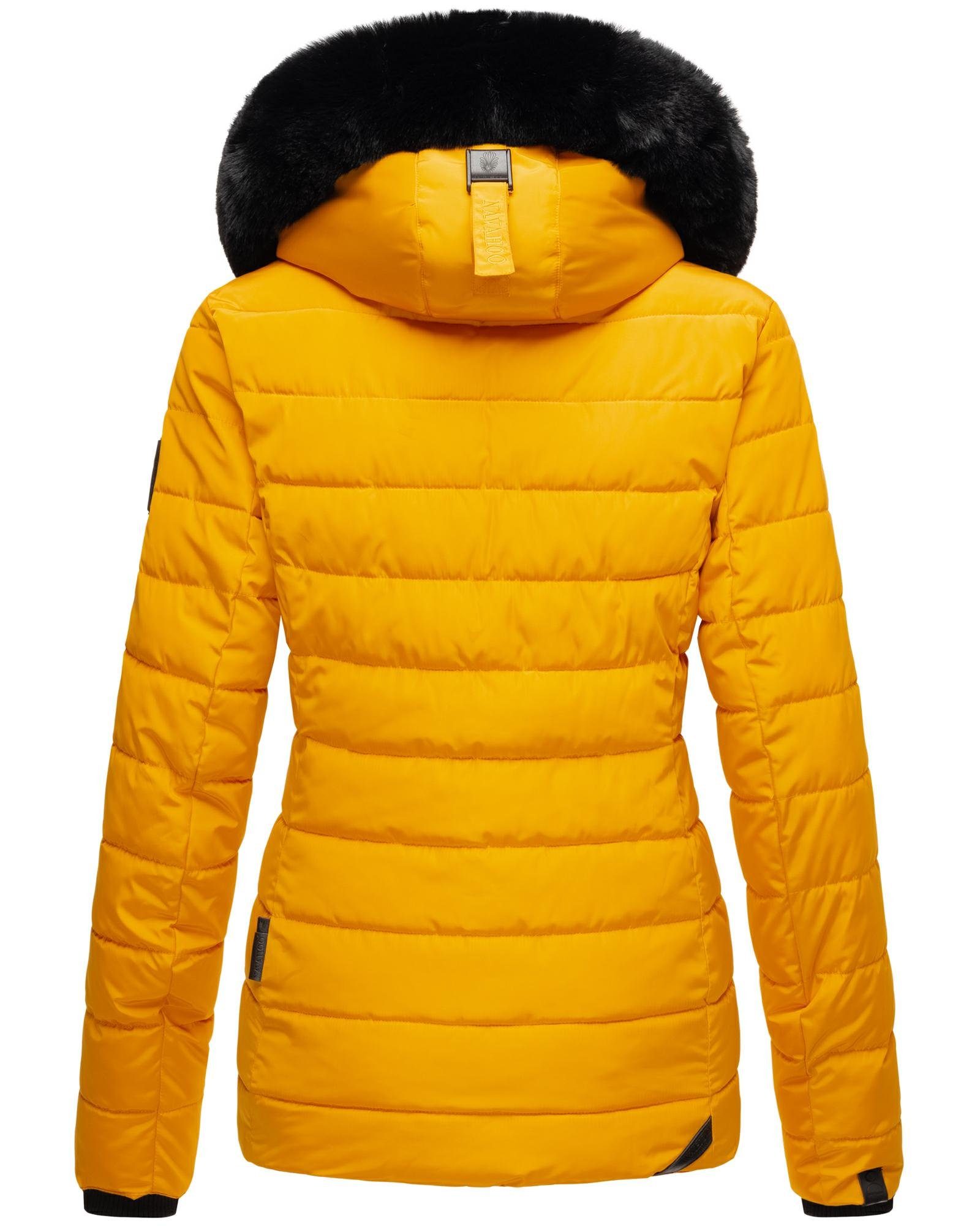 Navahoo Steppjacke Milianaa Edle Winterjacke mit weicher Kunstfell-Kapuze