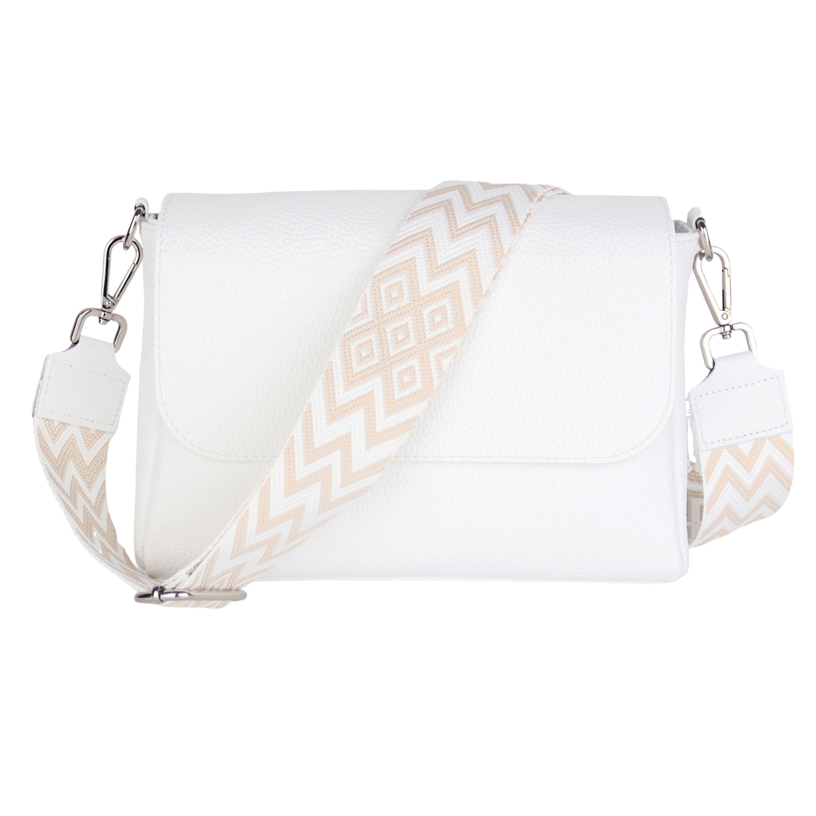 MIRROSI Umhängetasche Damen, Crossbody Bag, Echtleder Made in Italy (1 Tasche 2 Gurte oder Basic Version 1 Tasche 1 Gurt), 27x20x7cm (BXHXT) Mittelgroß