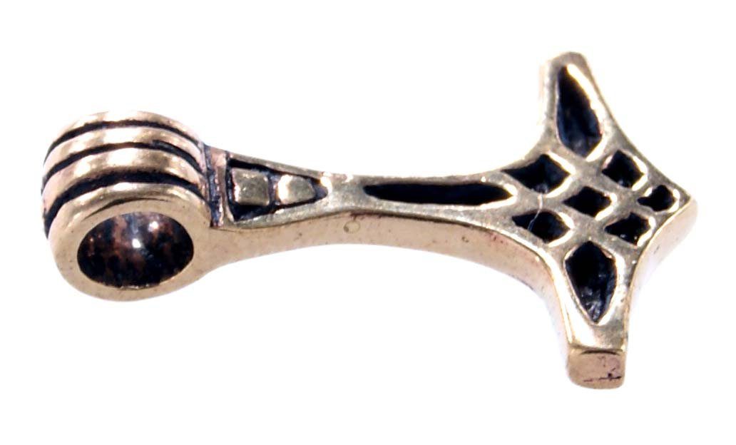 Thorhammer of Bronze Kettenanhänger Mittelalter Leather Mjölnir Thorshammer Kiss