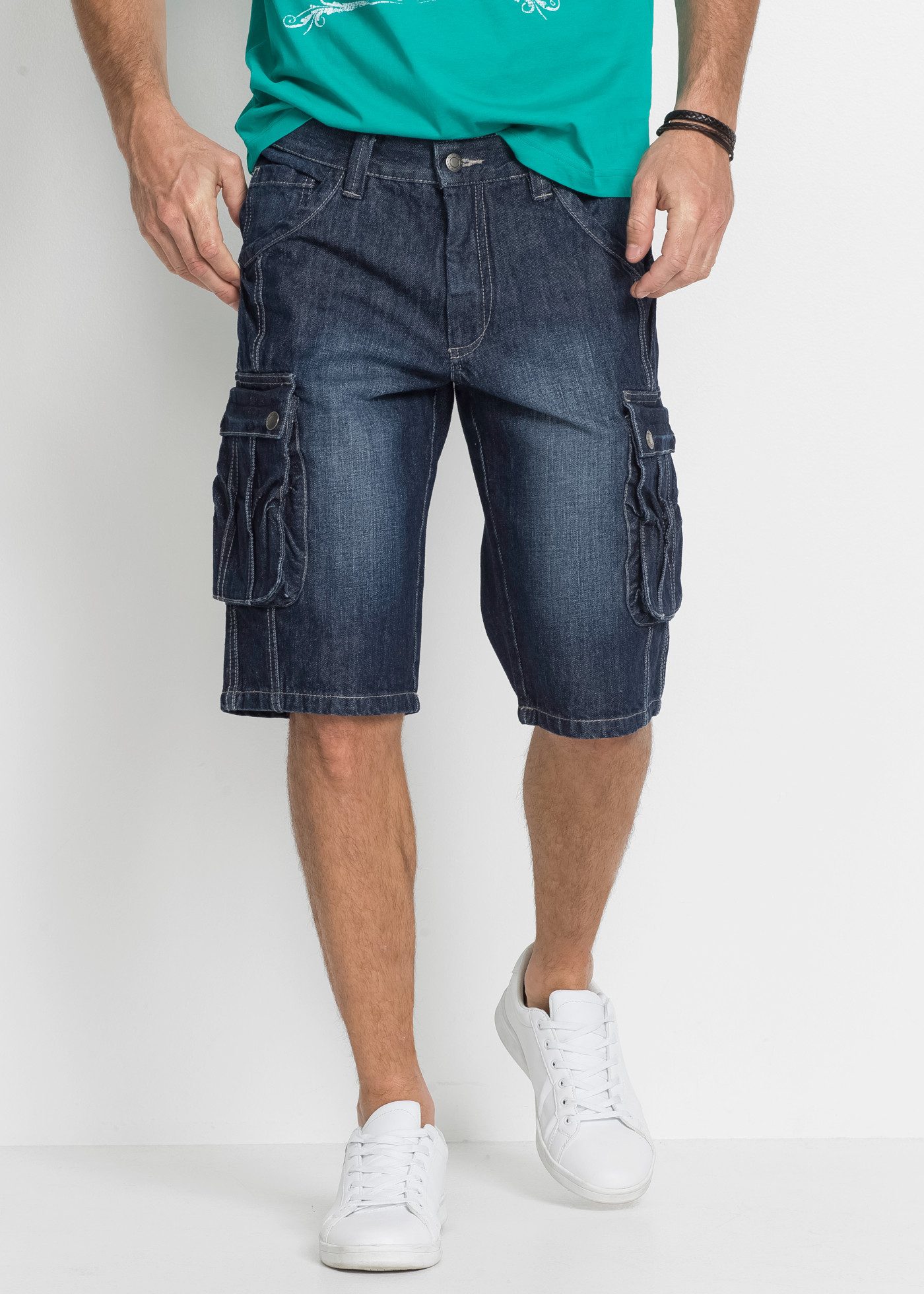 bonprix Bermudas mit Used-Effekt, regular fit, aus Baumwolle