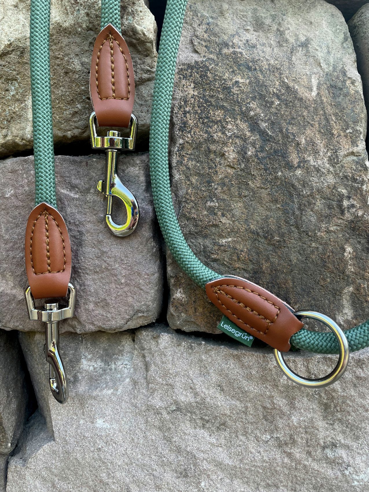 Leisegrün Hundeleine für große Hunde, 2m, 3-fach verstellbar, Nylon, Doppelleine für 2 Hunde, Führleine, Freihandleine, Kurzführer – Bild 5 von 5