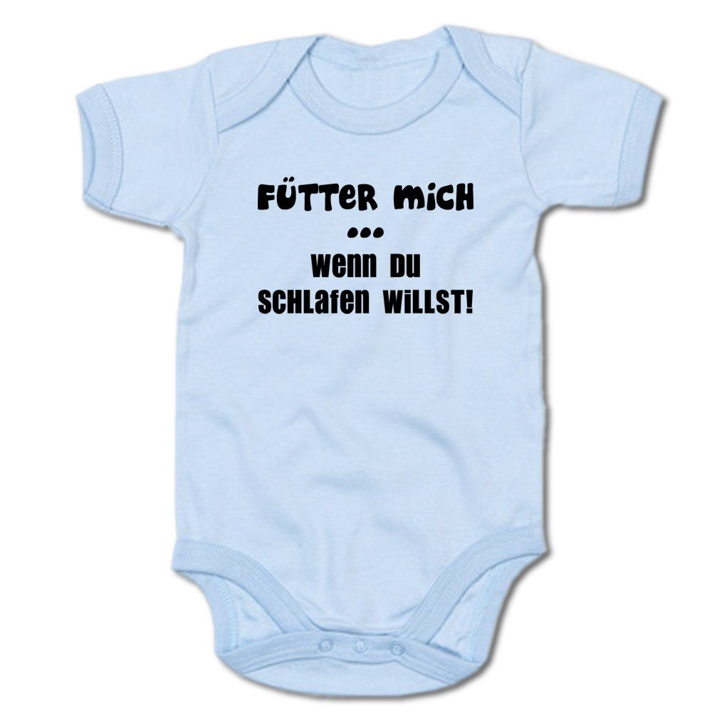 G-graphics Kurzarmbody Baby Body - Fütter mich... wenn du schlafen willst mit Spruch / Sprüche • Babykleidung • Geschenk zur Geburt / Taufe / Babyshower / Babyparty • Strampler