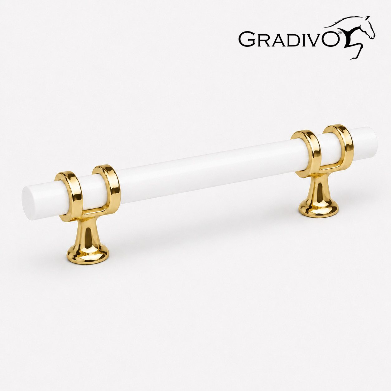 Gradivo Möbelgriff Schrankgriff Bügelgriff 628 - Gold-Weiß, 96 mm ...
