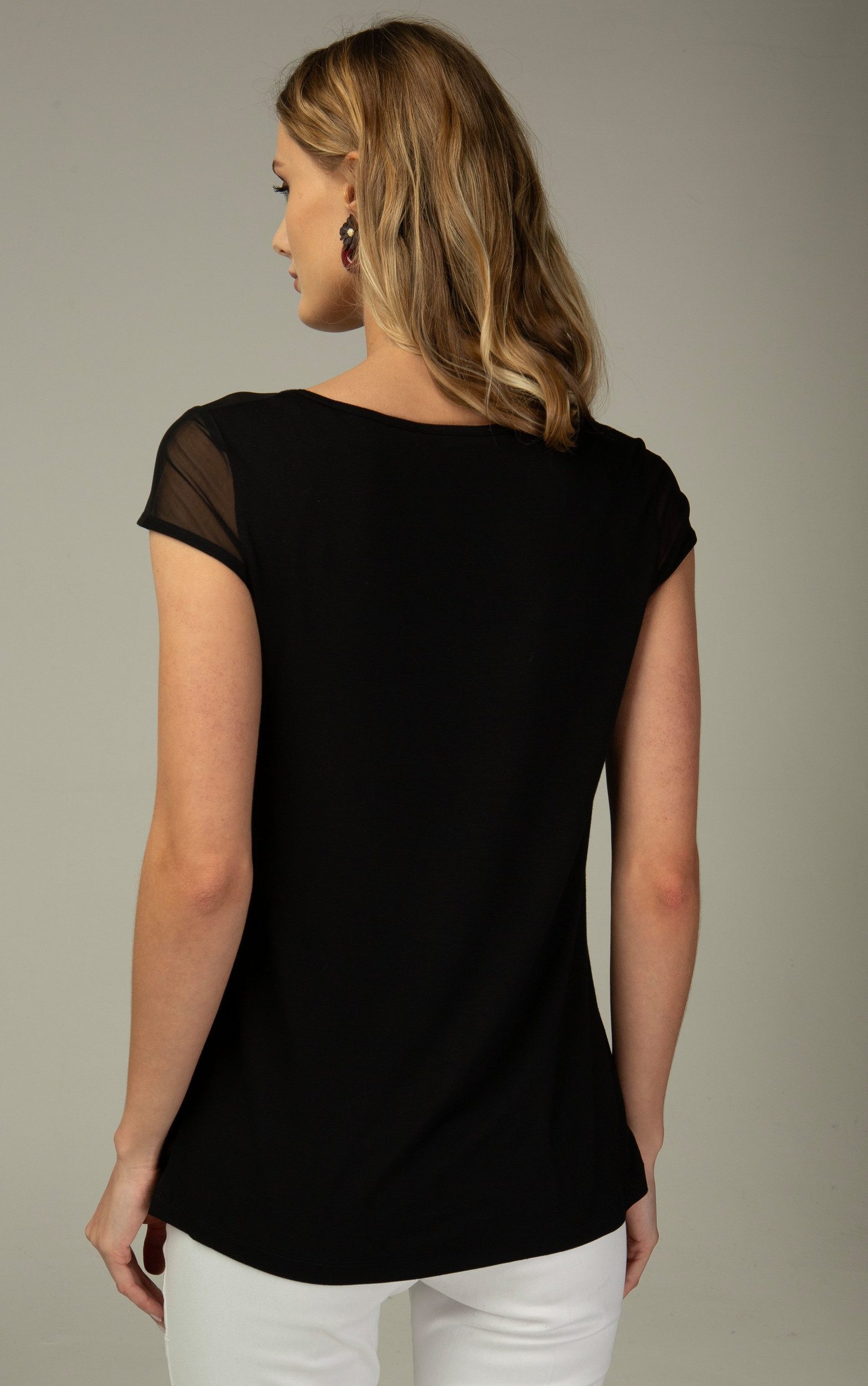 Passioni T-Shirt mit Punkteprint und Chiffon-ärmeln günstig online kaufen