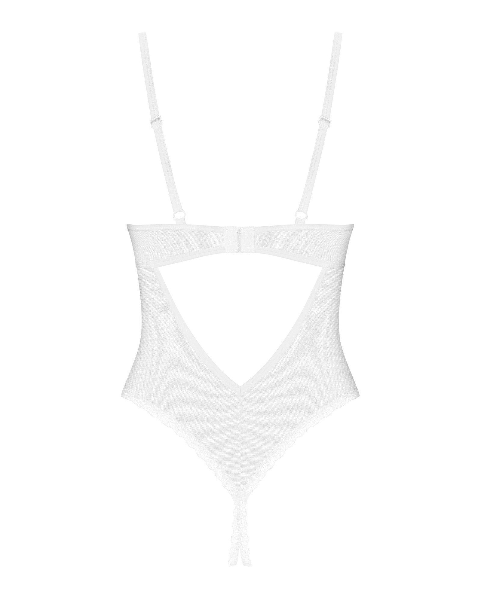 Obsessive Body Alissium transparenter Body ouvert - weiß (1-tlg) Einladend offen im Schritt – Bild 3 von 3