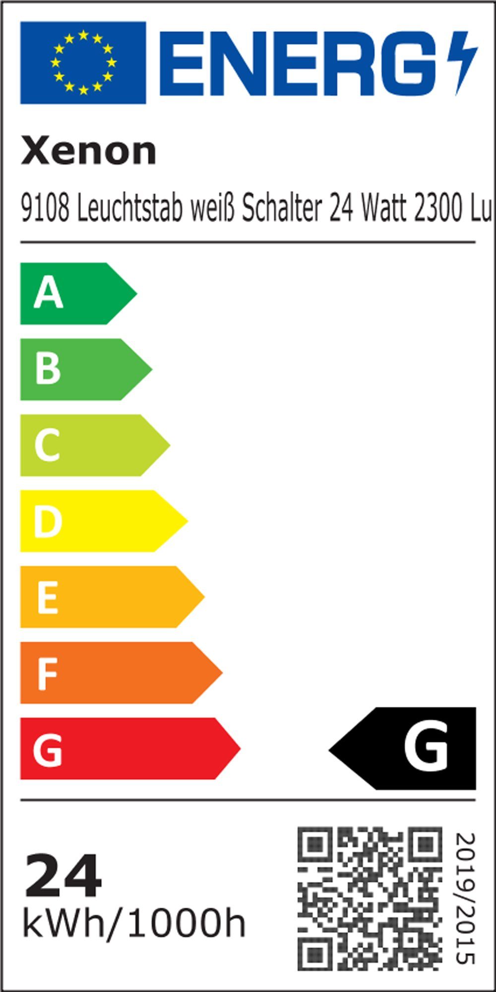 XENON LED kaltweiß Kabel 153cm, Wandleuchte weißes Röhre LED T8, mit Schalter 2500Lm 24Watt Leuchtstab Xenon