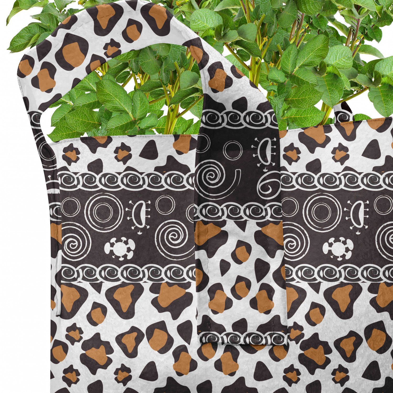 Gepard-Muster Abakuhaus Sambia hochleistungsfähig Griffen Stofftöpfe mit für Pflanzen, Pflanzkübel