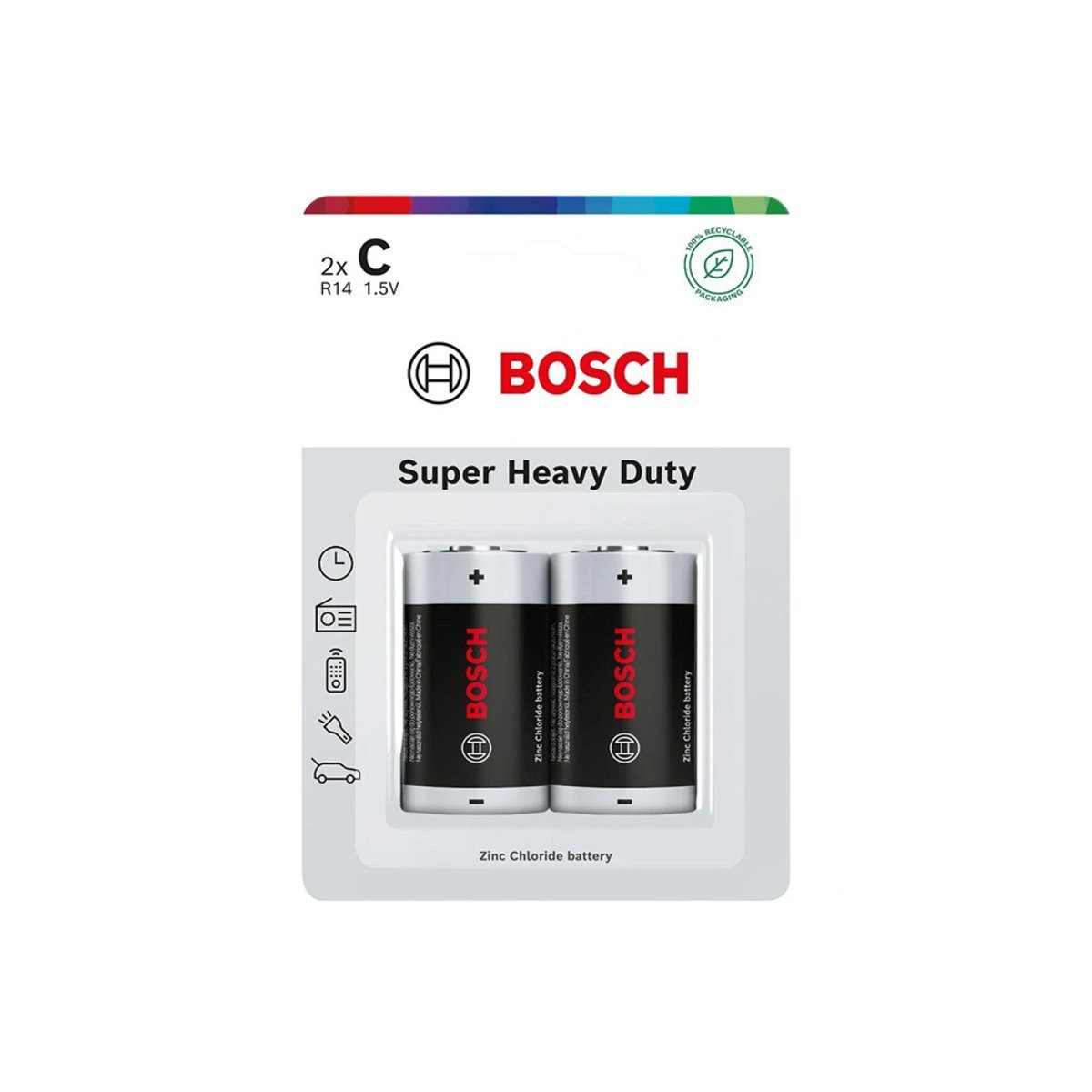BOSCH Bosch Batterie C SUPER HEAVY DUTY 2 Stück R14SHD2B/00 Verlängerungskabel