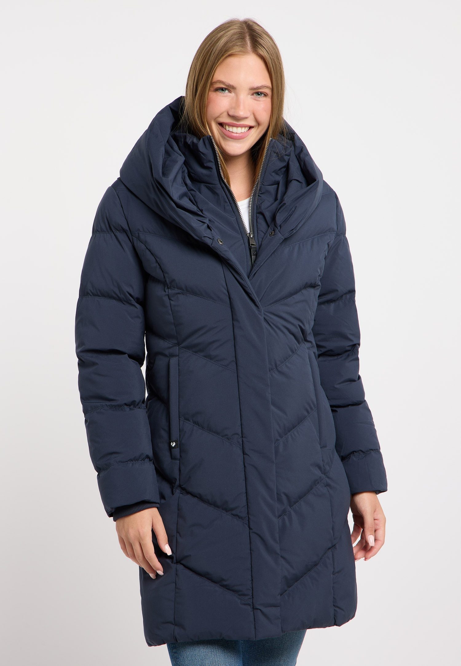 Ragwear Steppmantel NATALKA verdeckter Reißverschluss